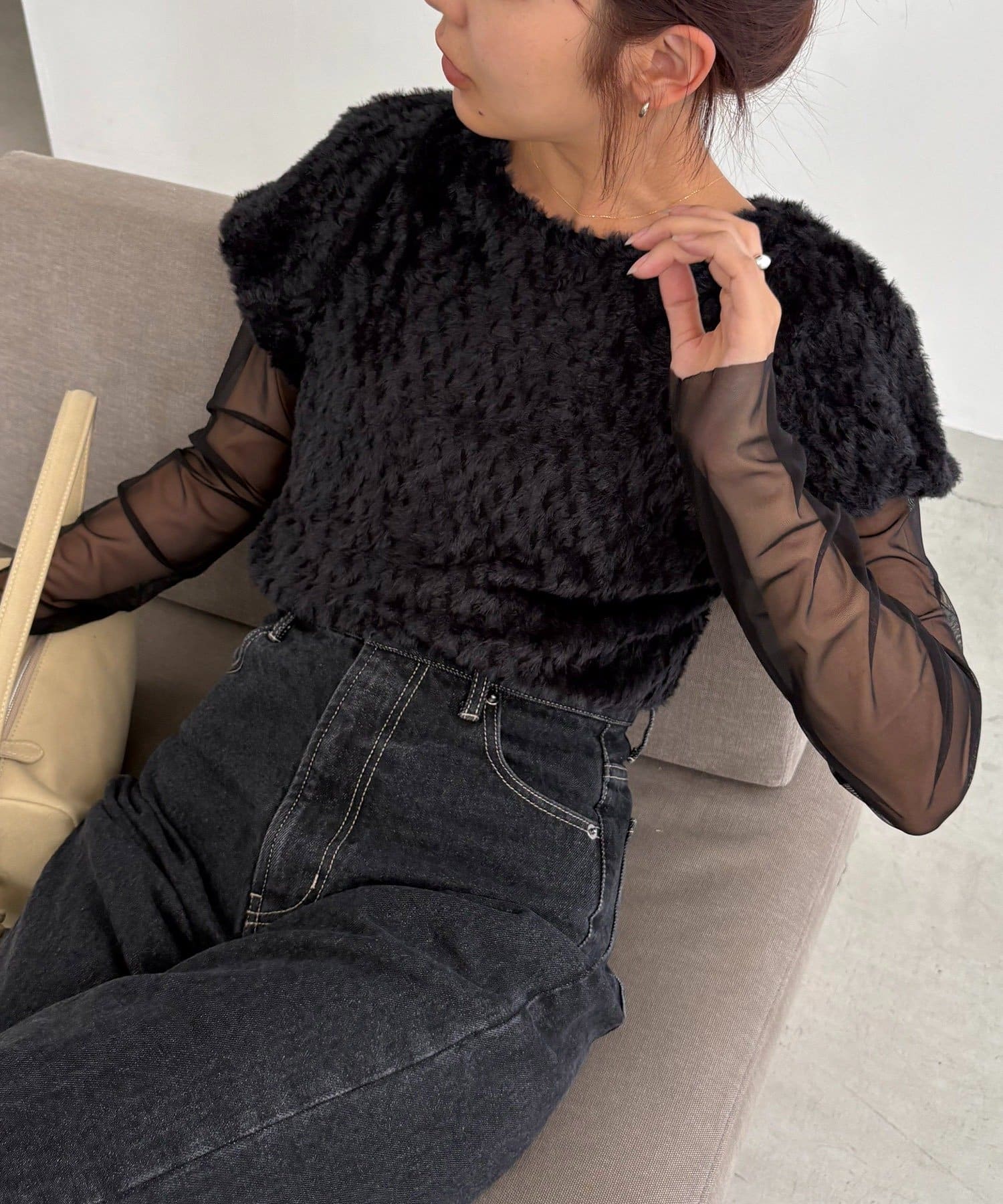 OUTLET(アウトレット) 【CAPRICIEUX LE'MAGE】ミニファーチュールトップス