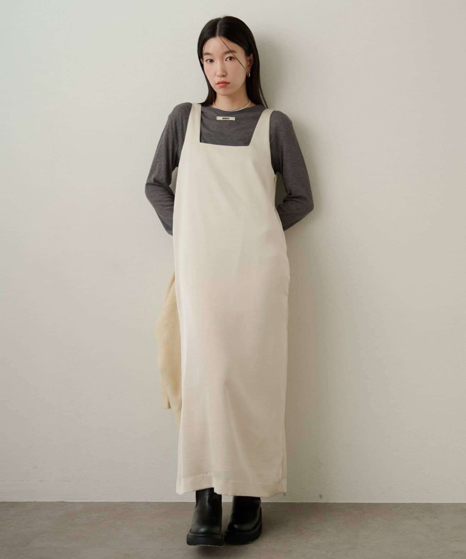 OUTLET(アウトレット) 【Omekashi】サテンスクエアジャンスカ