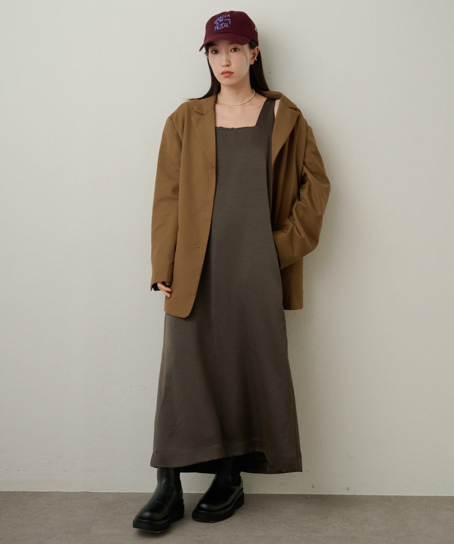 OUTLET(アウトレット) 【Omekashi】サテンスクエアジャンスカ