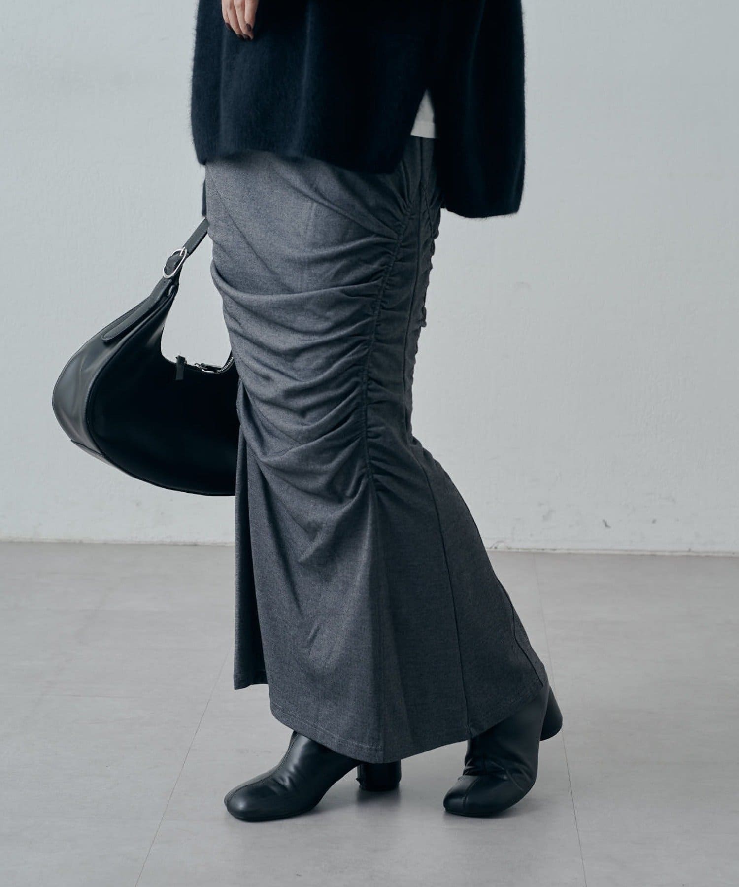 OUTLET(アウトレット) 【Lui's】ギャザージャージースカート