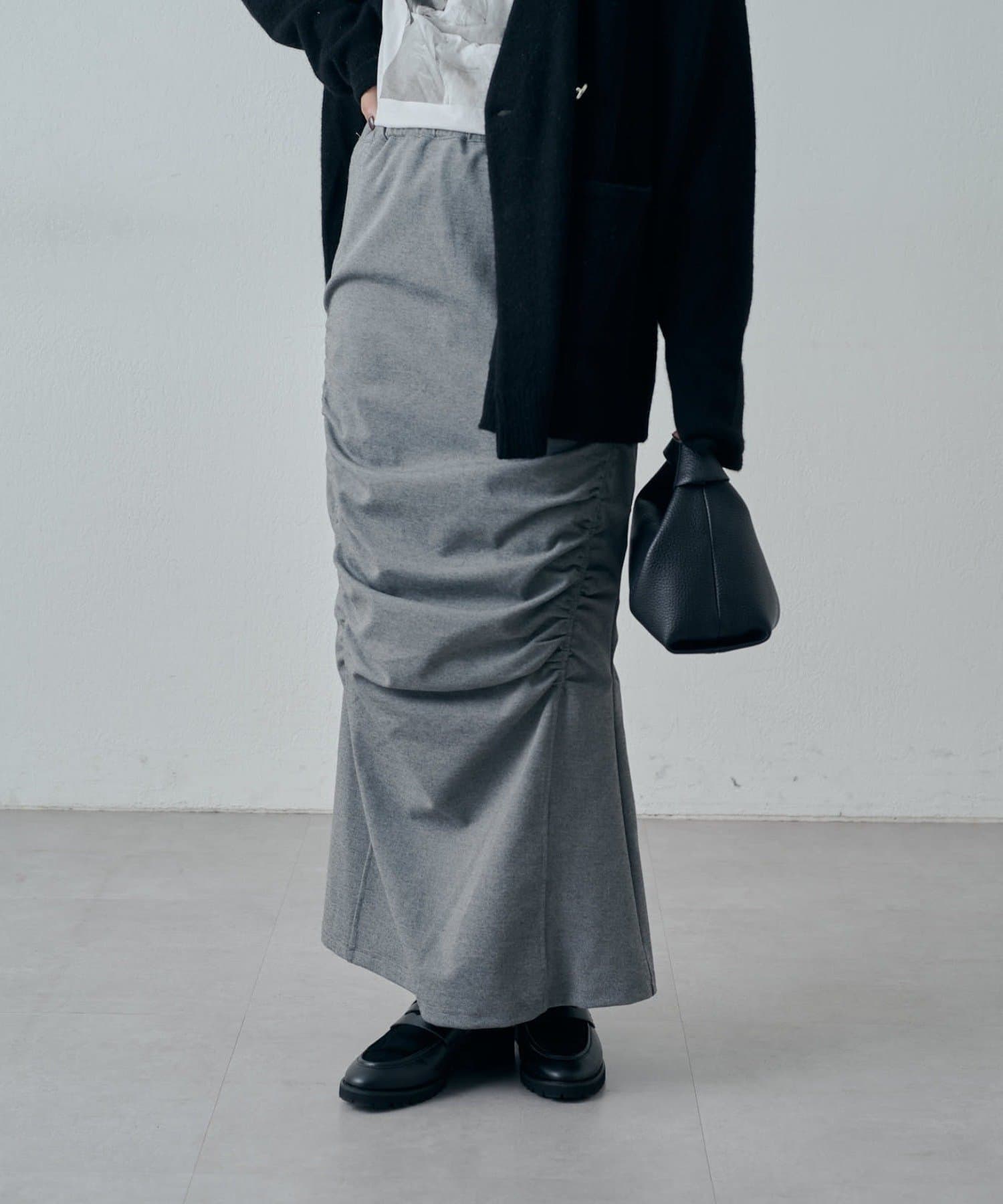 OUTLET(アウトレット) 【Lui's】ギャザージャージースカート