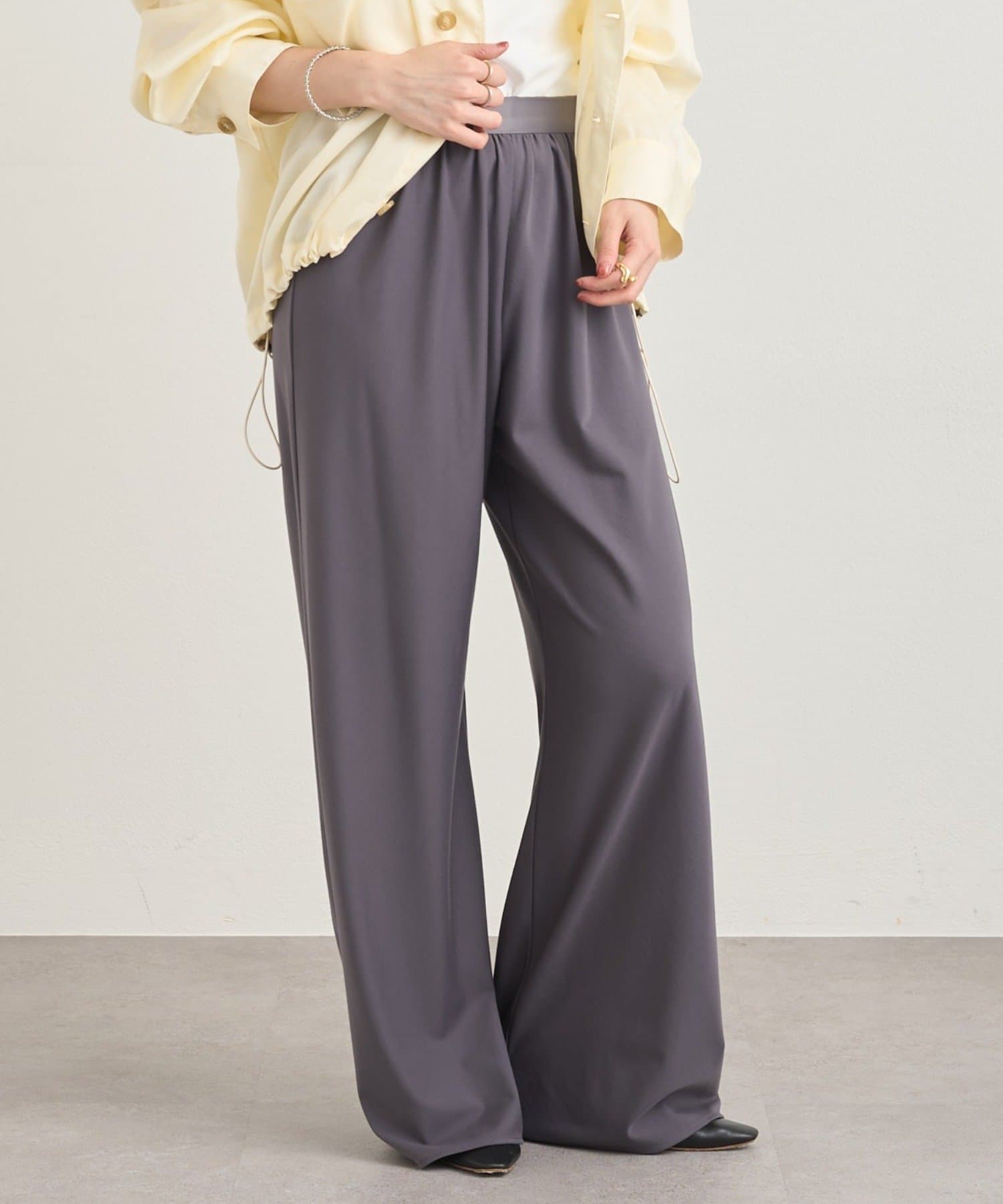 OUTLET(アウトレット) 【SHENERY】ウエスト切替イージーパンツ