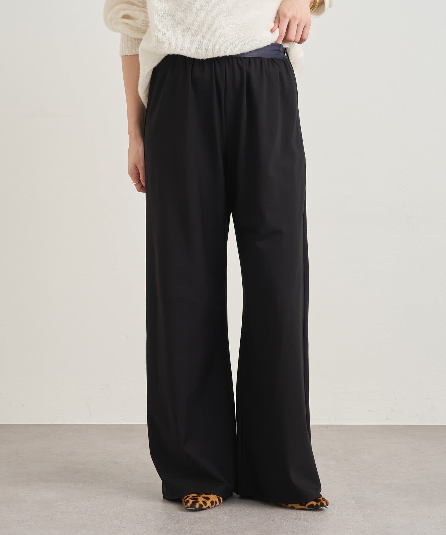 OUTLET(アウトレット) 【SHENERY】ウエスト切替イージーパンツ