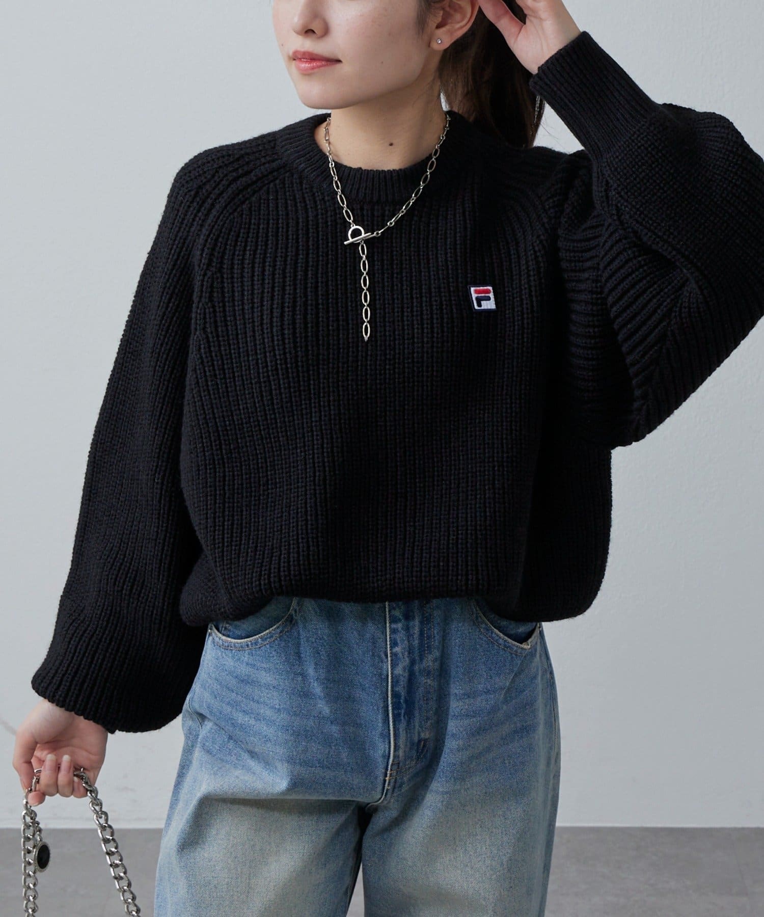 OUTLET(アウトレット) 【Lui's】ハイネッククロップドニット