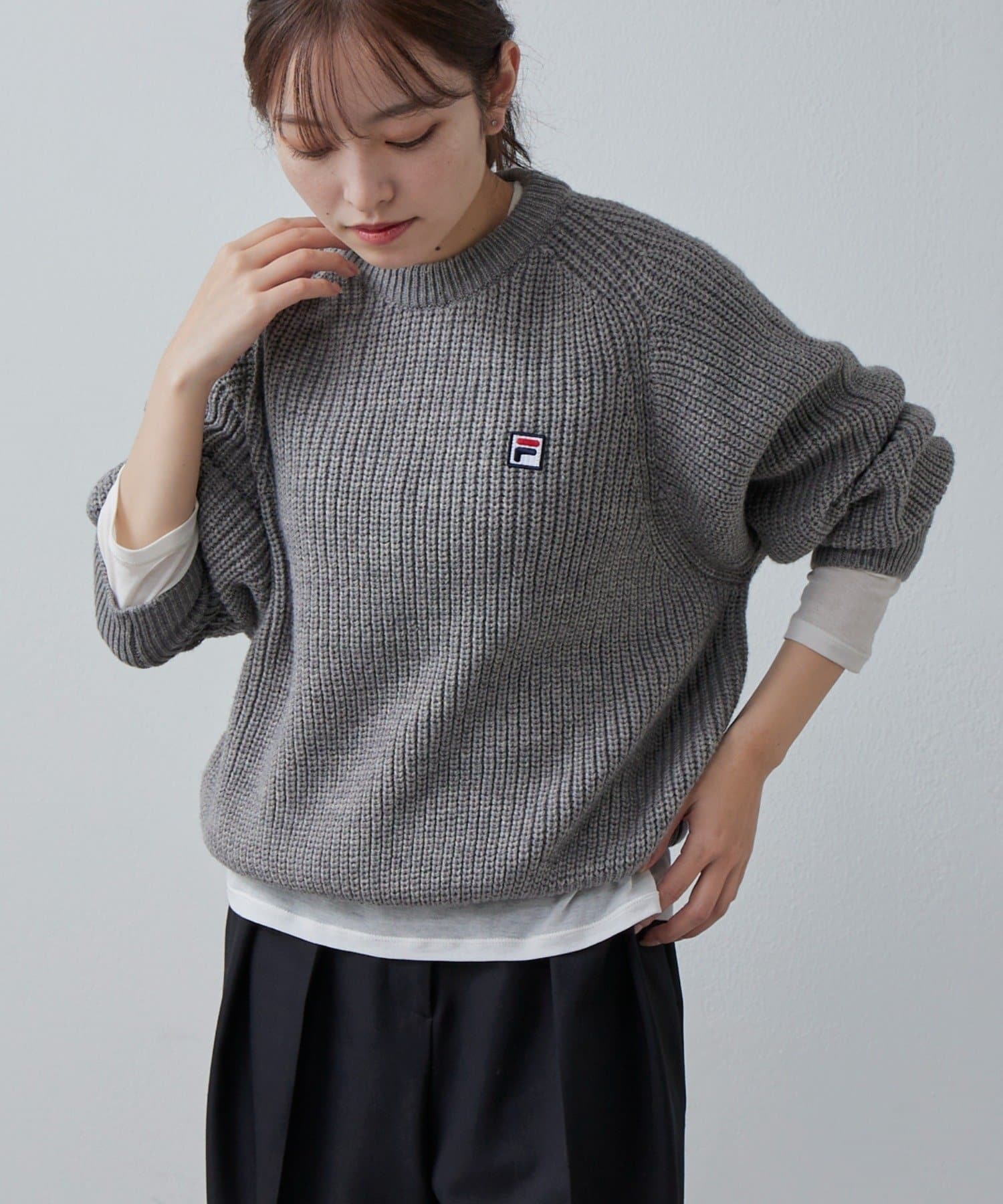 OUTLET(アウトレット) 【Lui's】ハイネッククロップドニット