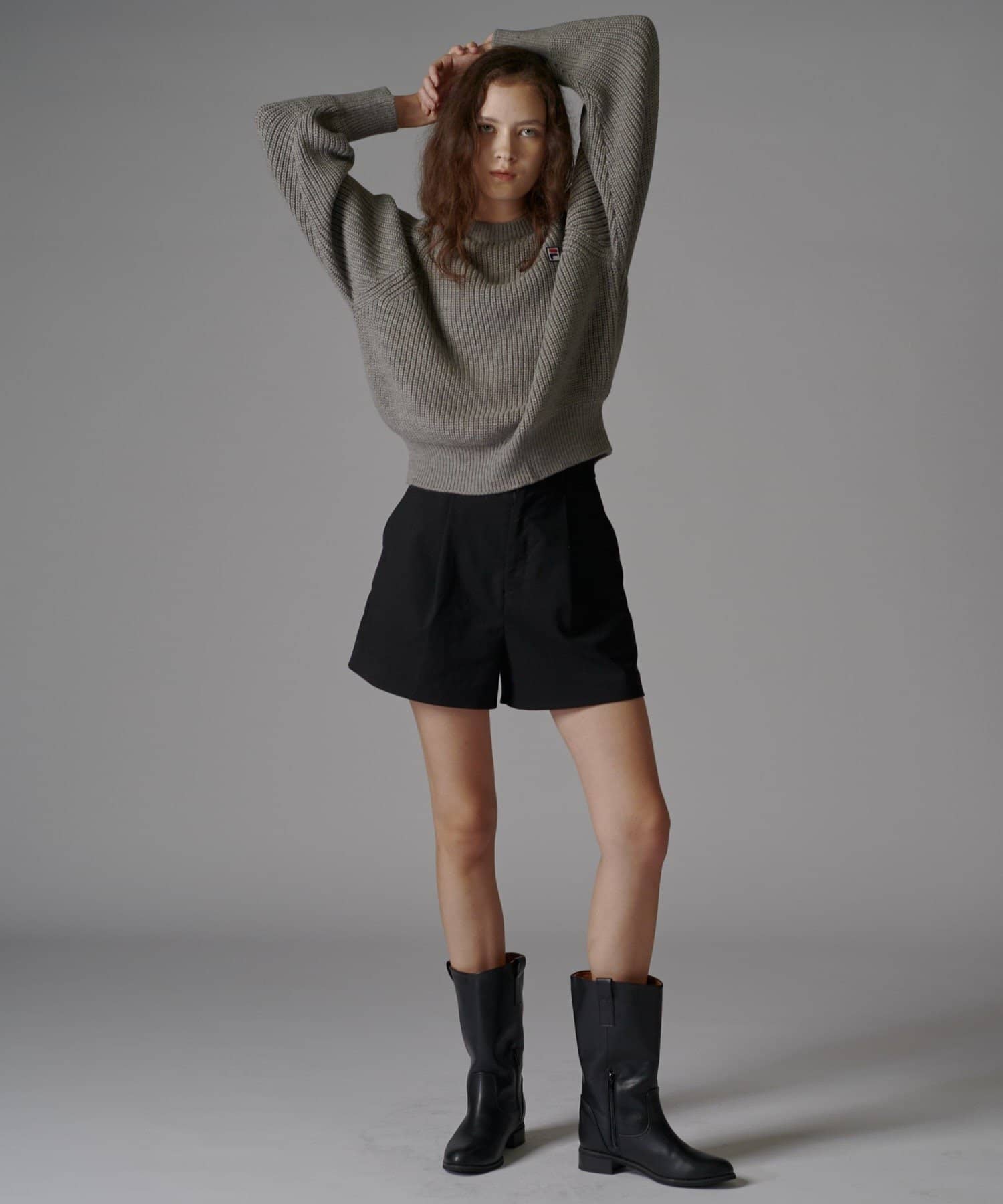 OUTLET(アウトレット) 【Lui's】ハイネッククロップドニット