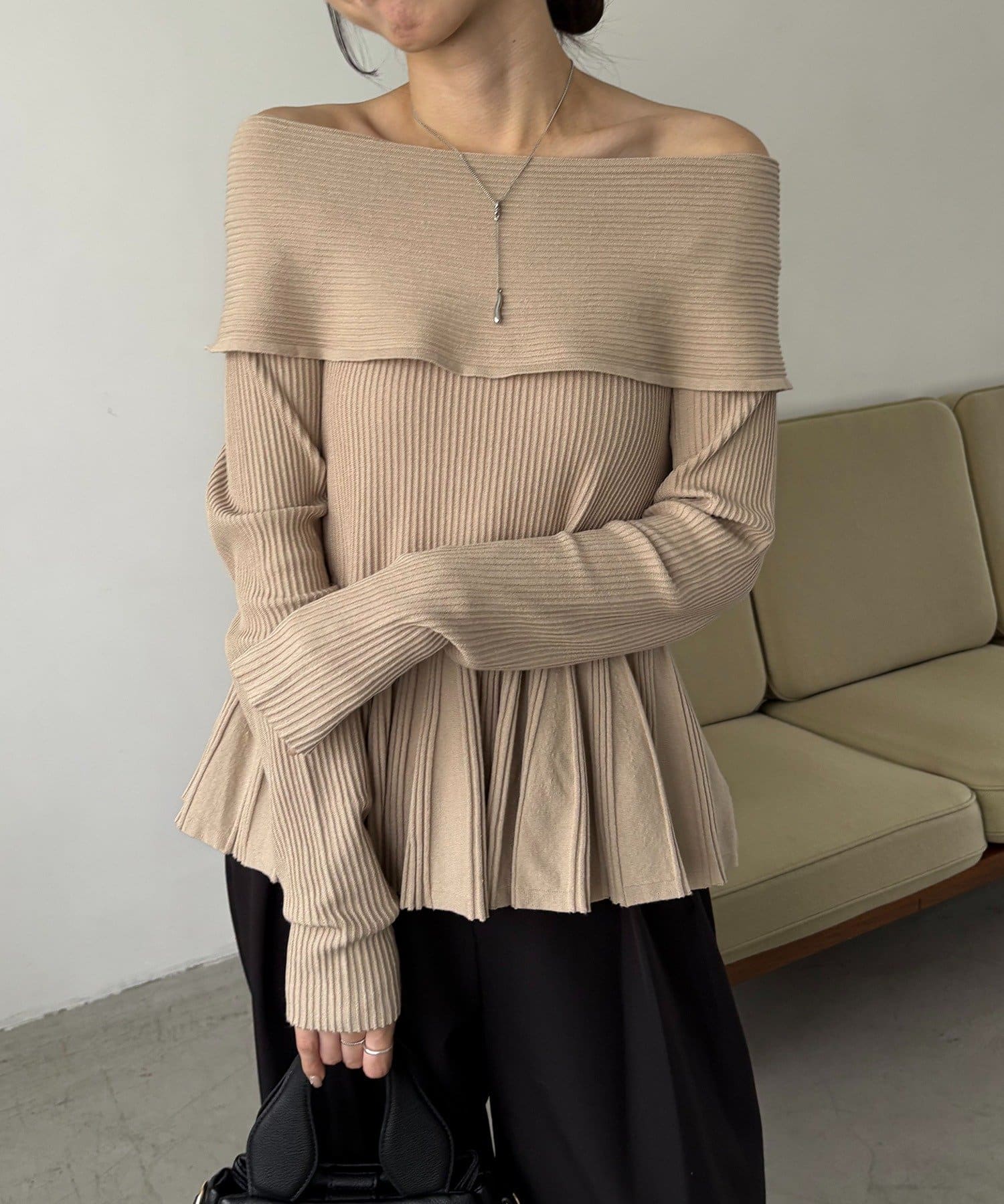 OUTLET(アウトレット) 【CAPRICIEUX LE'MAGE】フレアボートネックニット