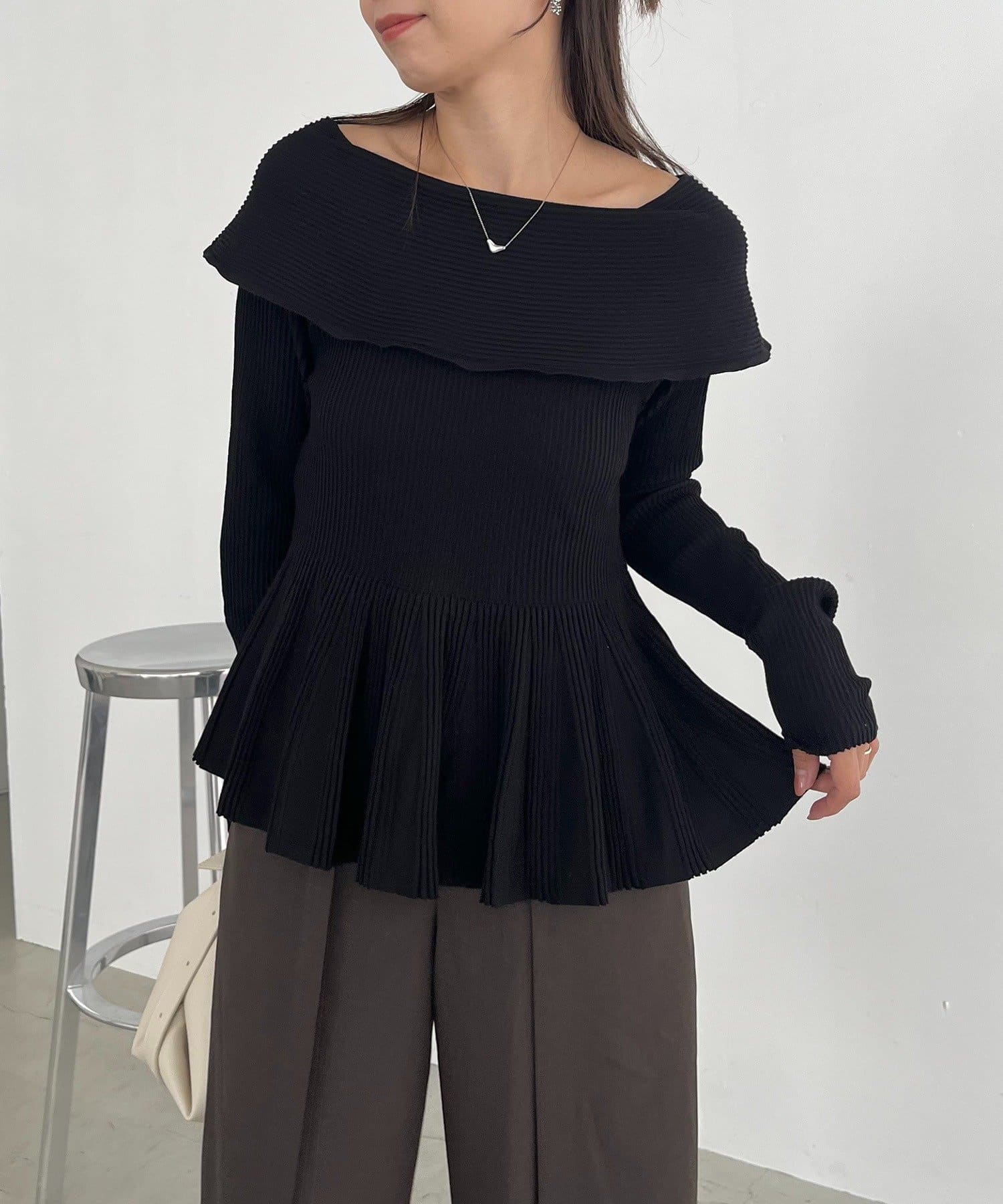 OUTLET(アウトレット) 【CAPRICIEUX LE'MAGE】フレアボートネックニット