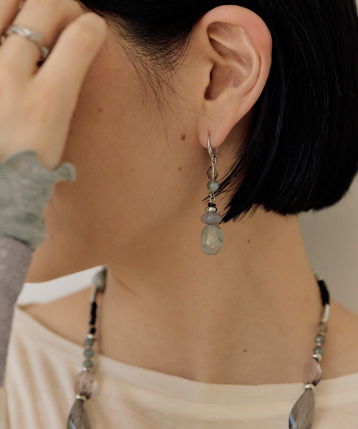 OUTLET(アウトレット) 【ear PAPILLONNER】あいまいマーブルピアス