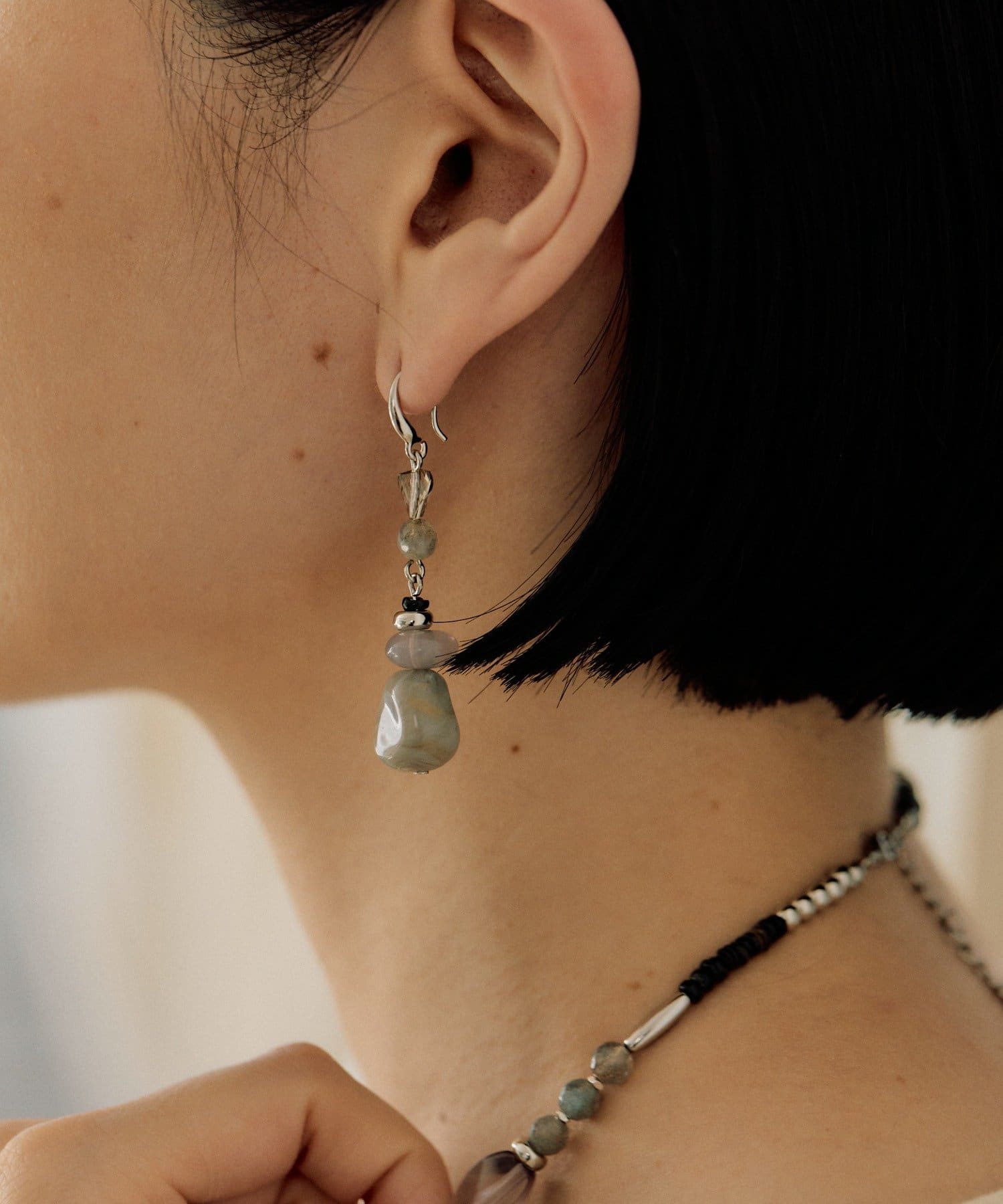 OUTLET(アウトレット) 【ear PAPILLONNER】あいまいマーブルピアス