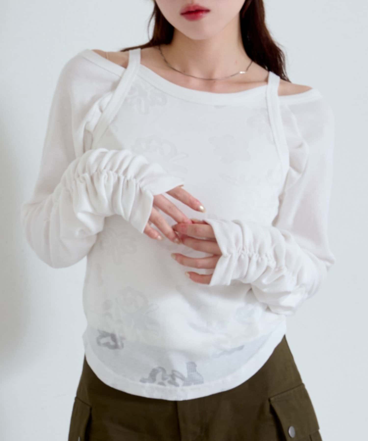 OUTLET(アウトレット) 【Kastane】花柄オパールカットソーSET