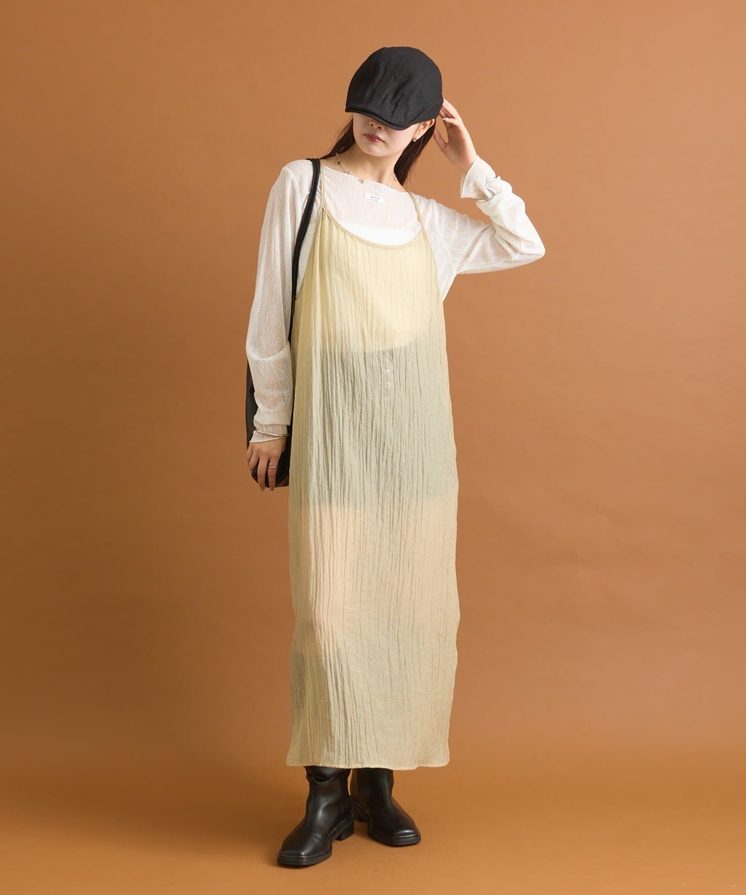 OUTLET(アウトレット) 【mystic】シアーキャミワンピース