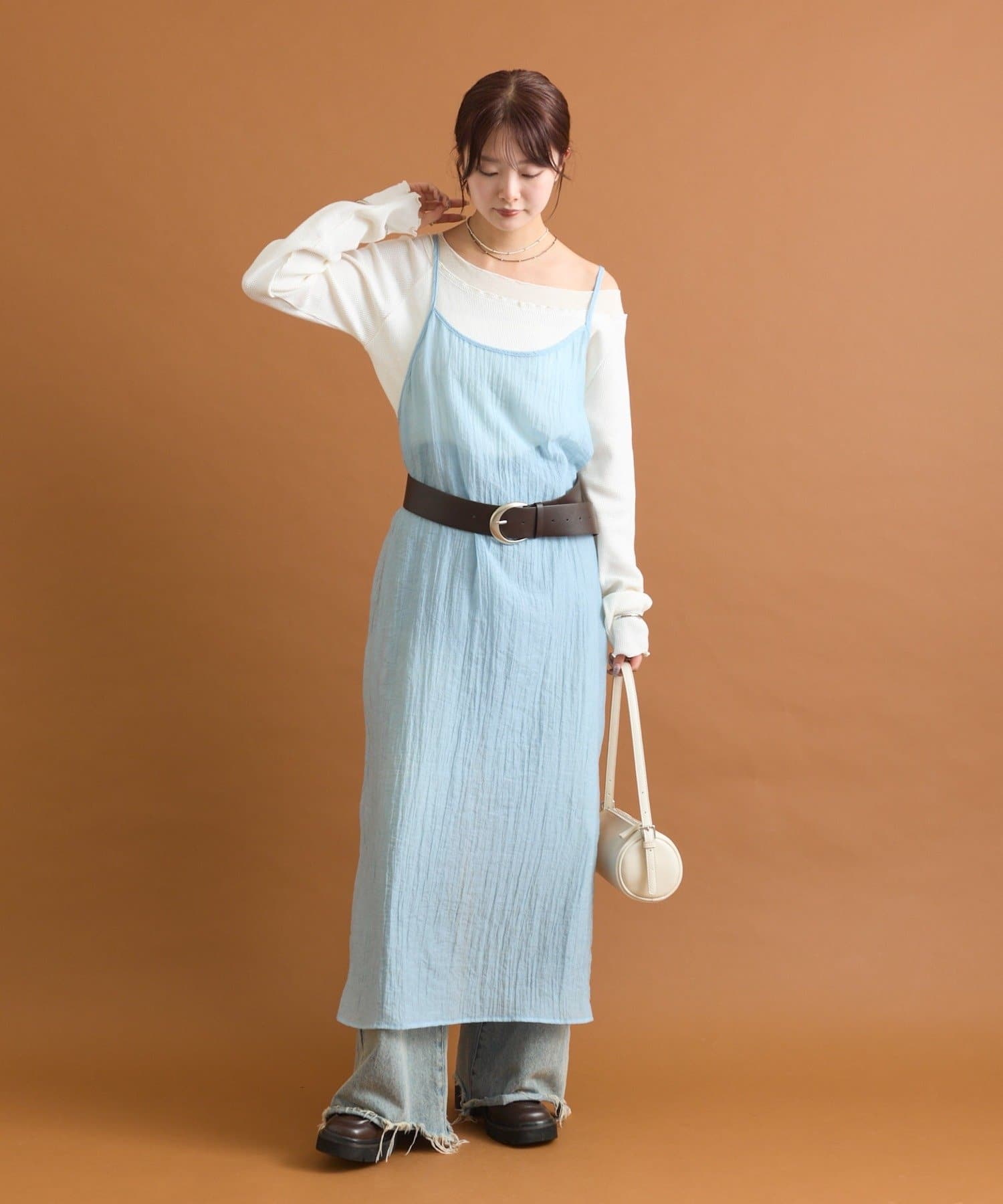 OUTLET(アウトレット) 【mystic】シアーキャミワンピース