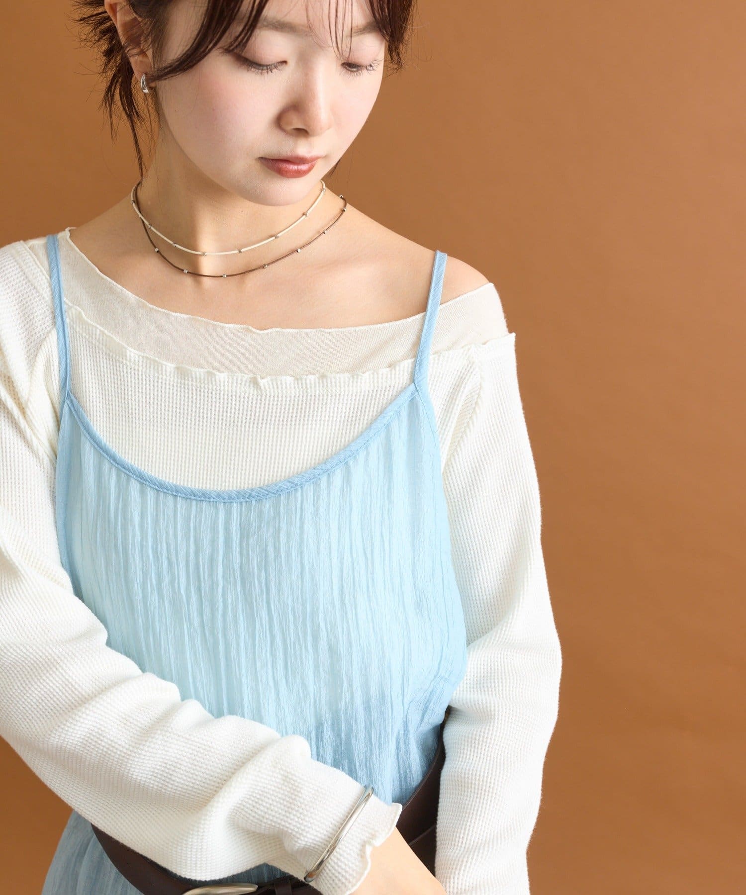 OUTLET(アウトレット) 【mystic】シアーキャミワンピース