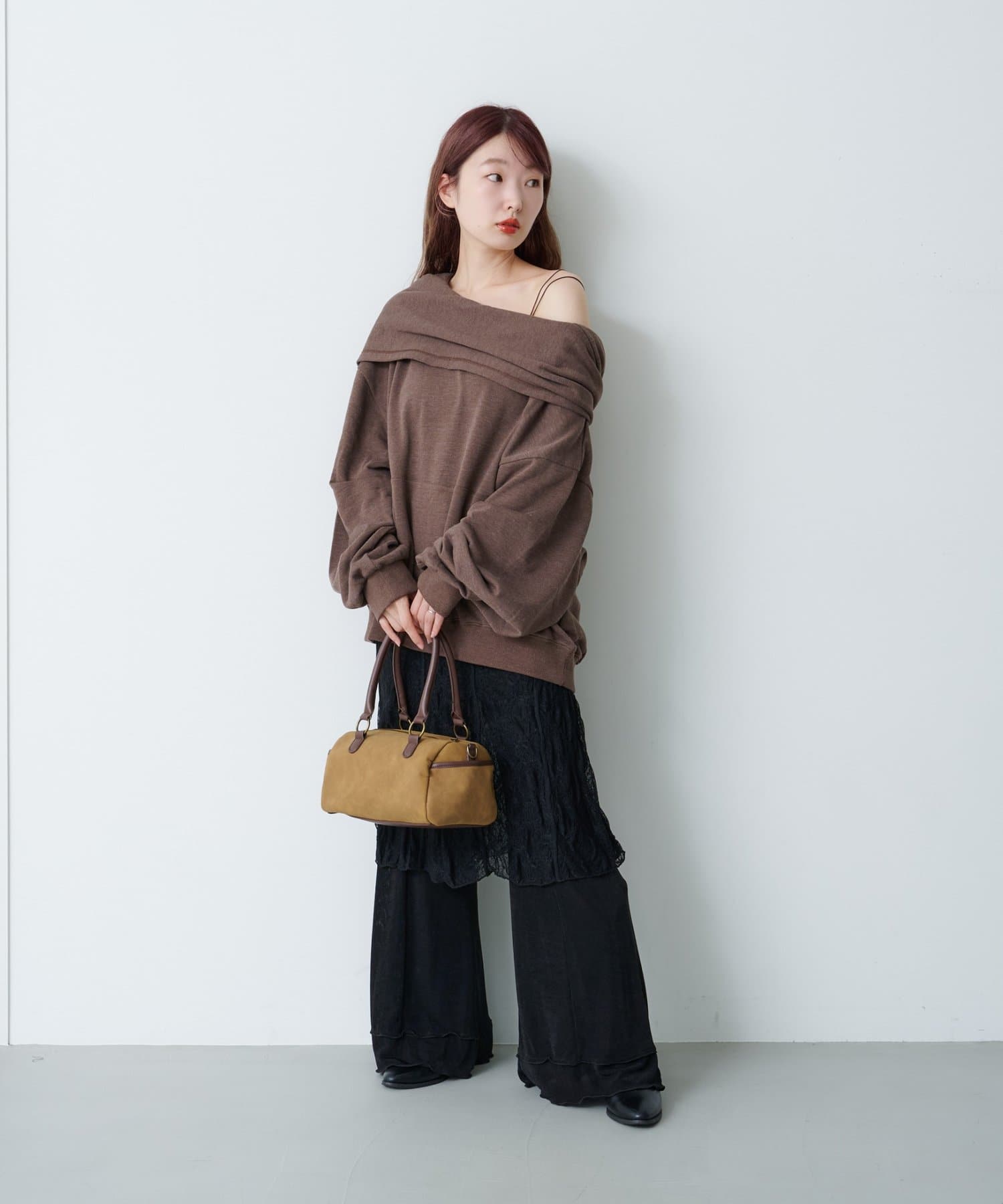 OUTLET(アウトレット) 【Kastane】レースシアーミドルスカート