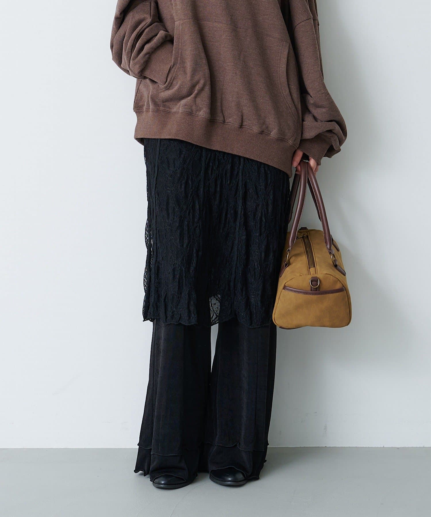 OUTLET(アウトレット) 【Kastane】レースシアーミドルスカート