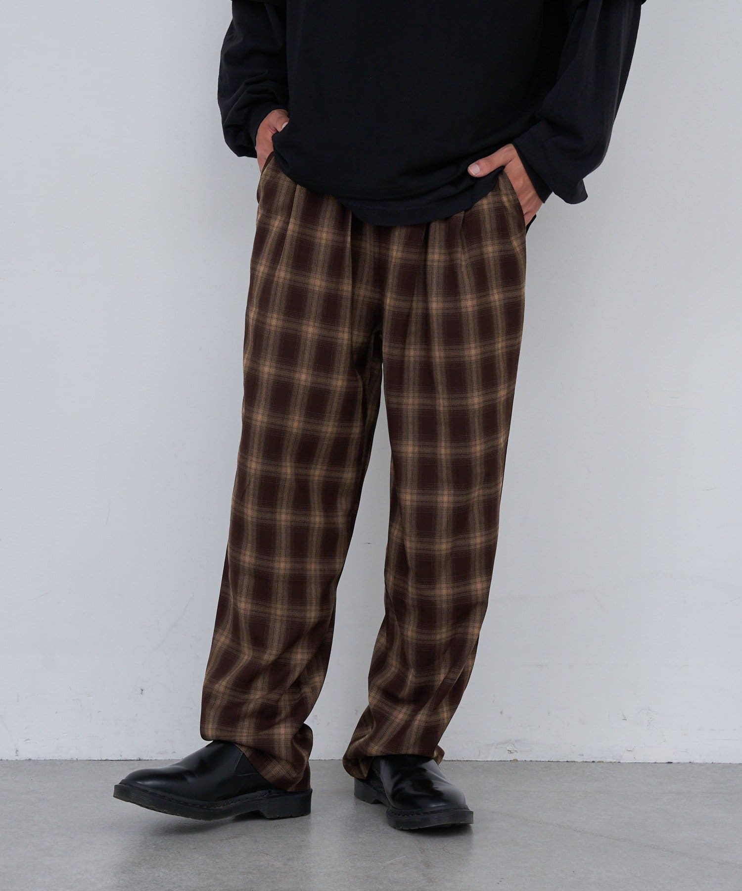 OUTLET(アウトレット) 【Kastane】BM チェックイージーパンツ