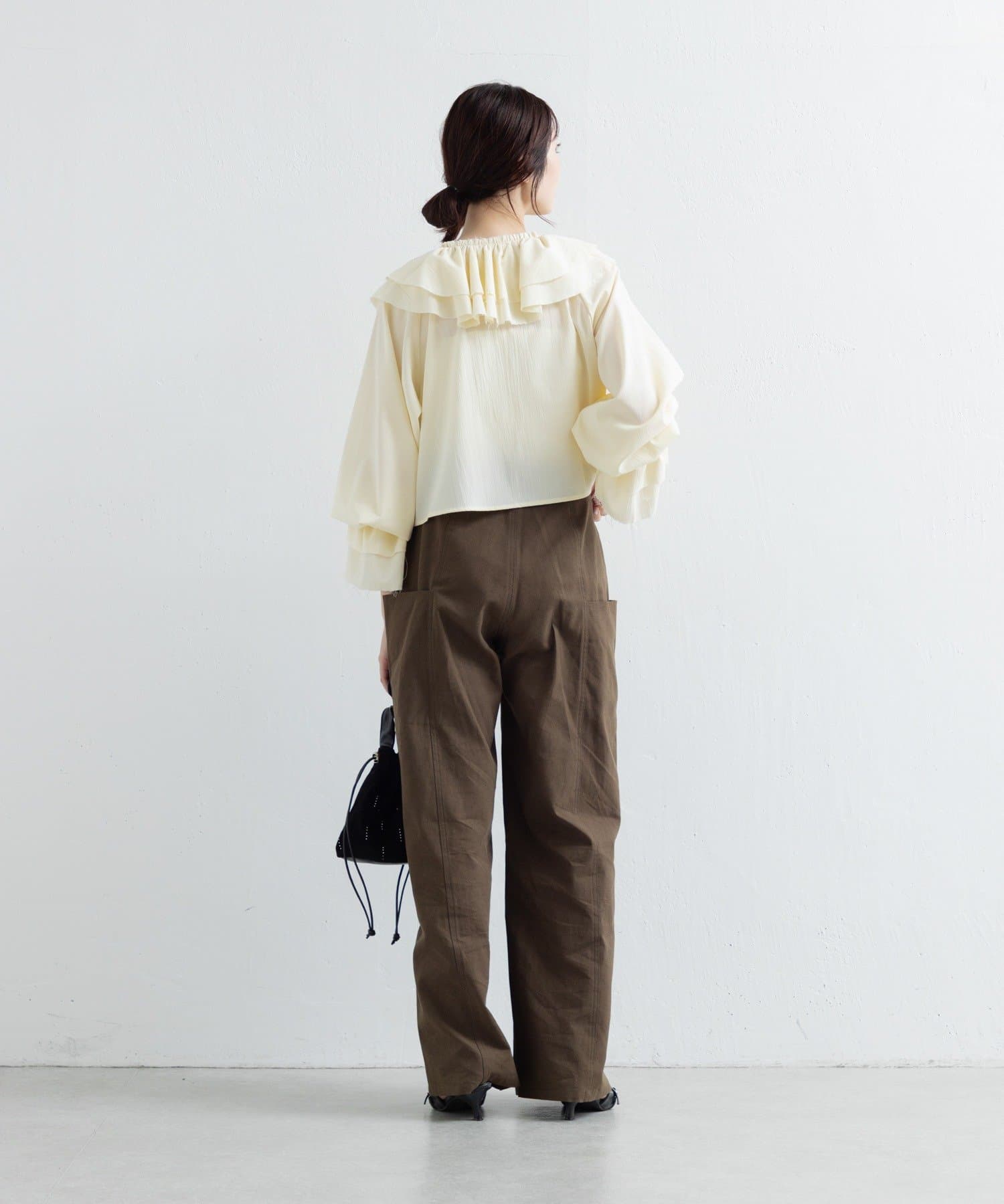 OUTLET(アウトレット) 【Kastane】フリルリボンブラウス