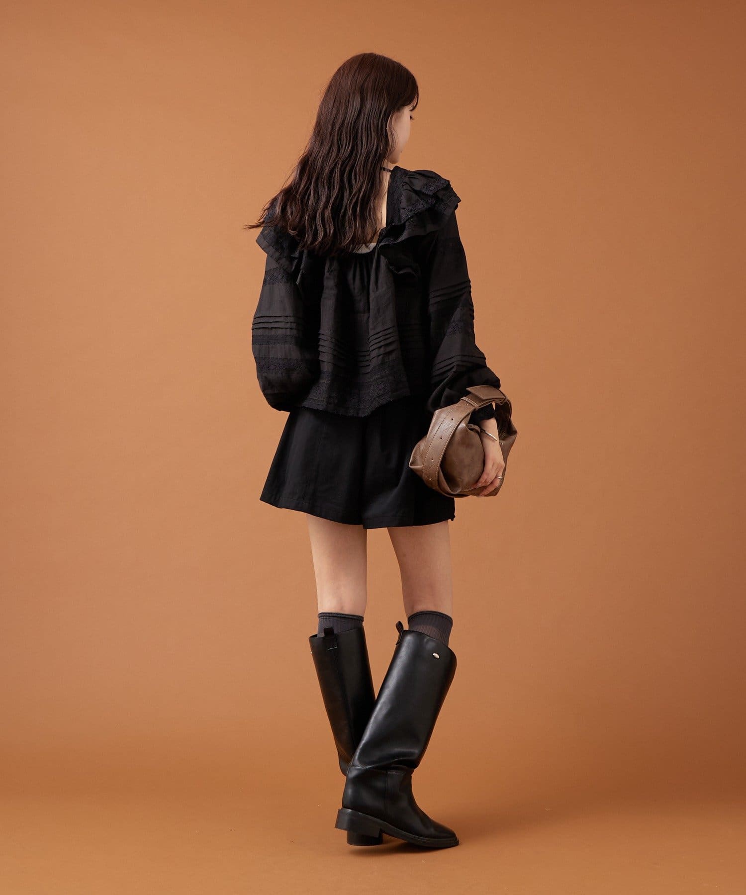 OUTLET(アウトレット) 【mystic】ショルダーフリルブラウス