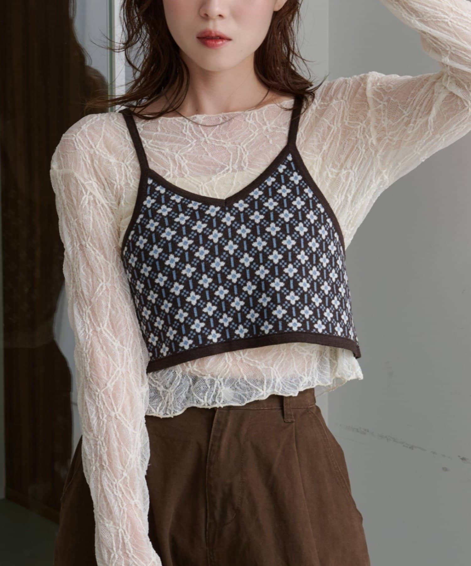 OUTLET(アウトレット) 【Kastane】ジャガードニットビスチェ