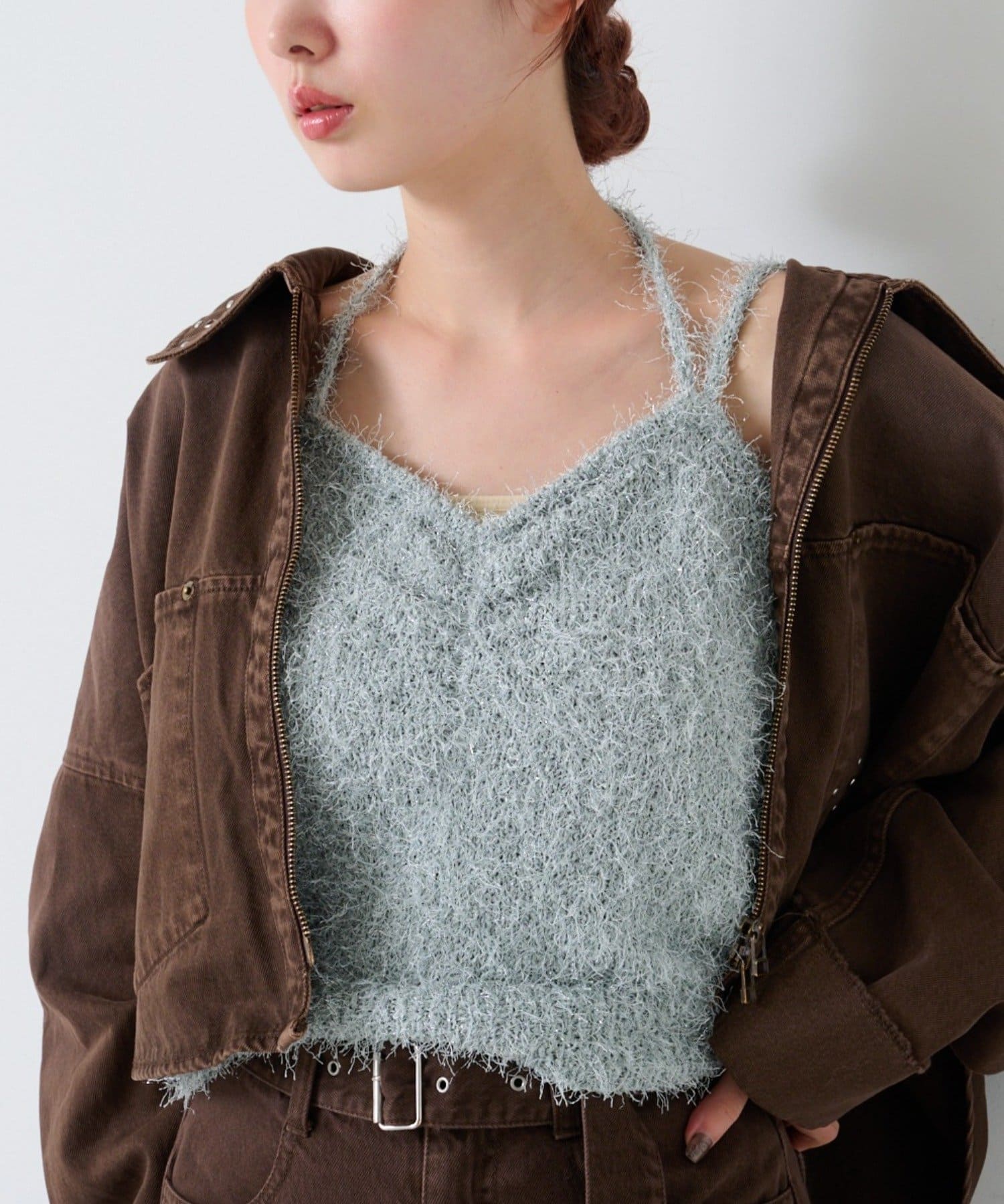 OUTLET(アウトレット) 【Kastane】シャギーニットキャミ