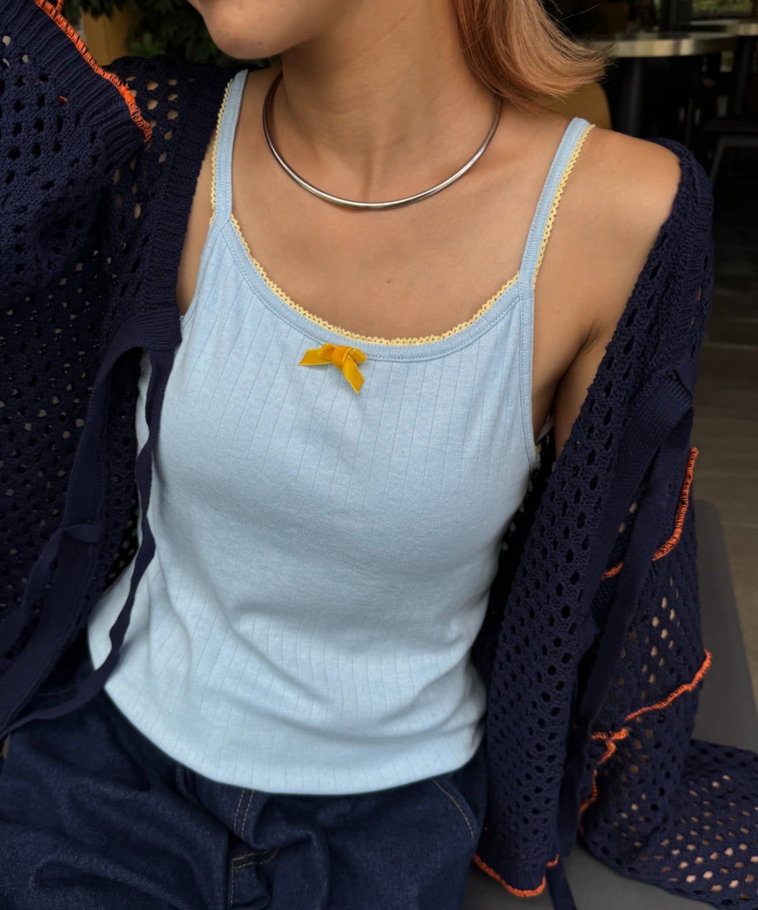 OUTLET(アウトレット) 【CIAOPANIC TYPY】H.Sカップ付きベロアリボンキャミ