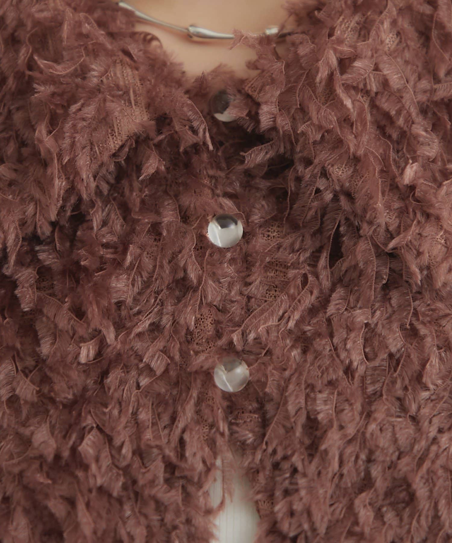 OUTLET(アウトレット) 【mystic】衿付きフェザーボレロ