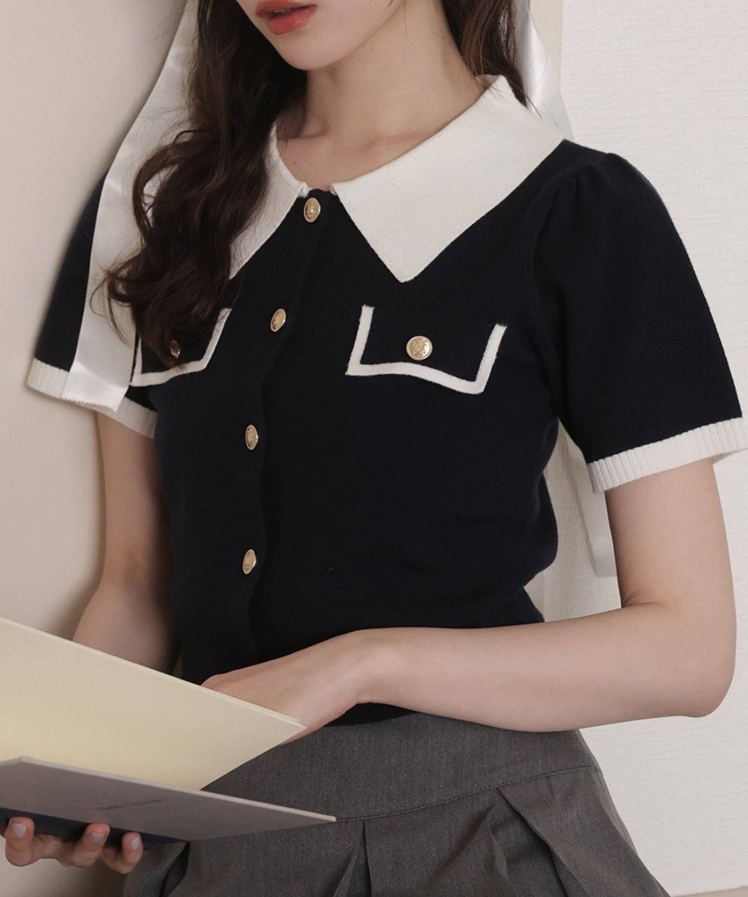 NICE CLAUP / OLIVE des OLIVE OUTLET(ナイスクラップ  / オリーブ デ オリーブ アウトレット) 【one after another】配色ニット