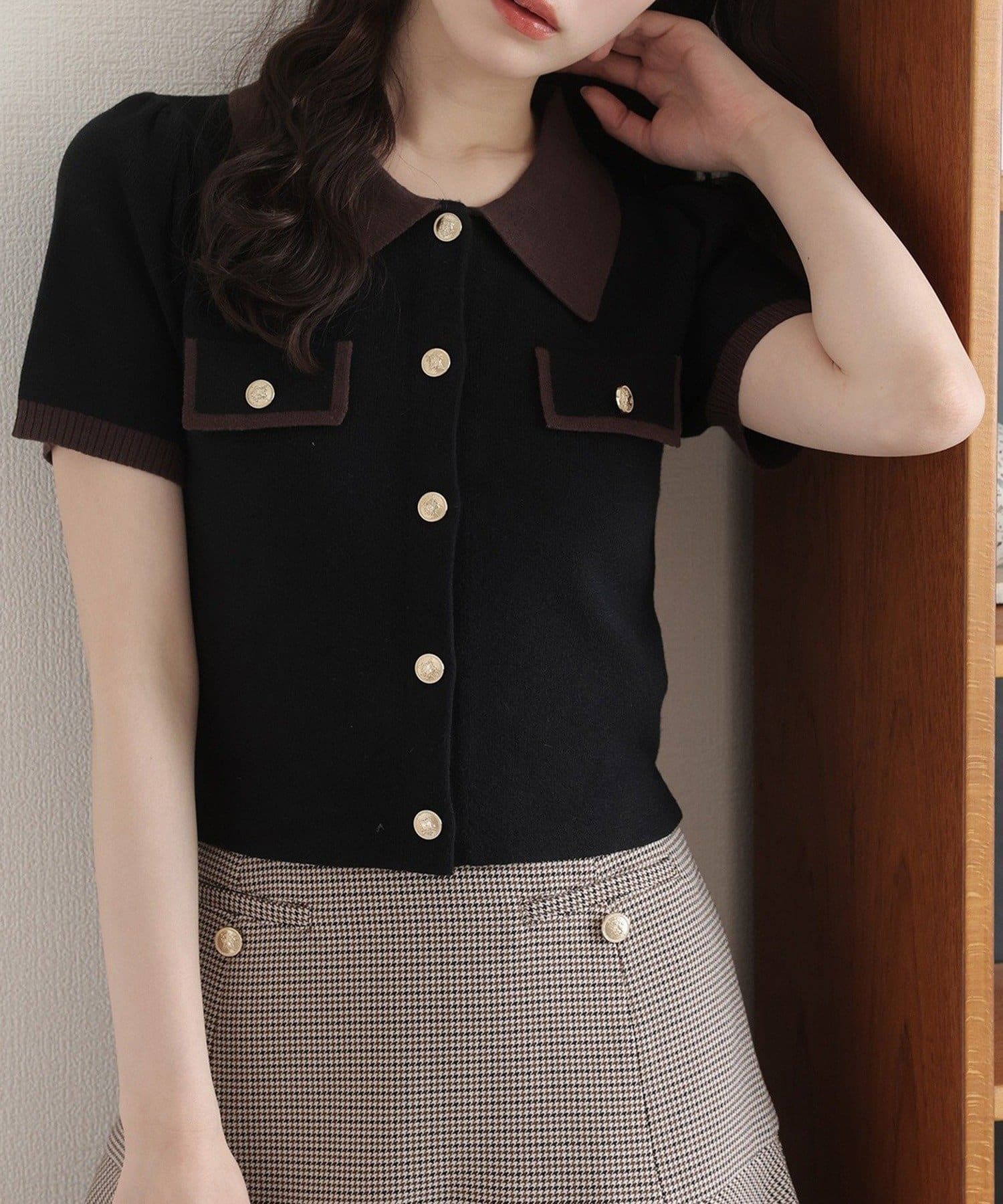 NICE CLAUP / OLIVE des OLIVE OUTLET(ナイスクラップ  / オリーブ デ オリーブ アウトレット) 【one after another】配色ニット