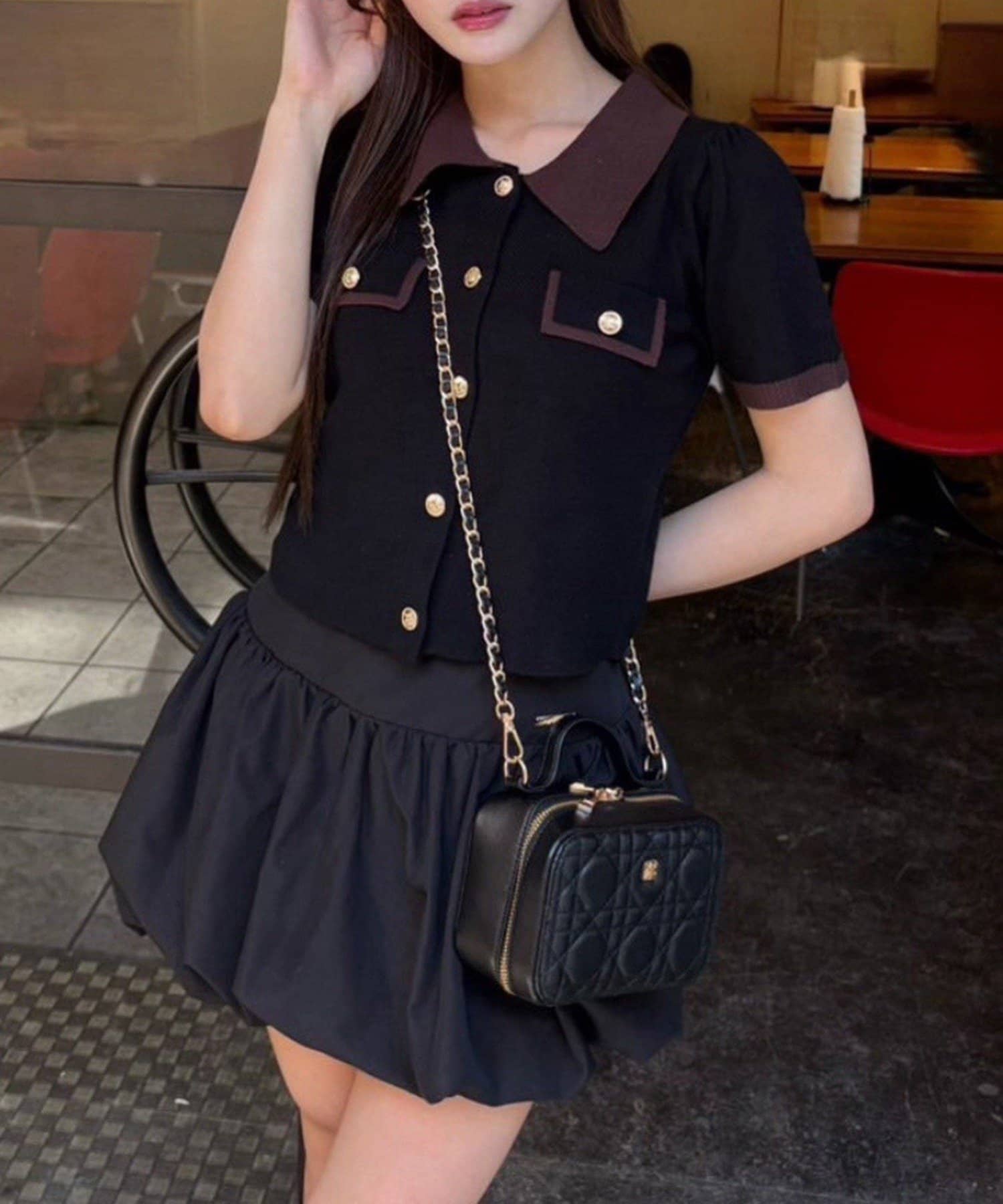 NICE CLAUP / OLIVE des OLIVE OUTLET(ナイスクラップ  / オリーブ デ オリーブ アウトレット) 【one after another】配色ニット