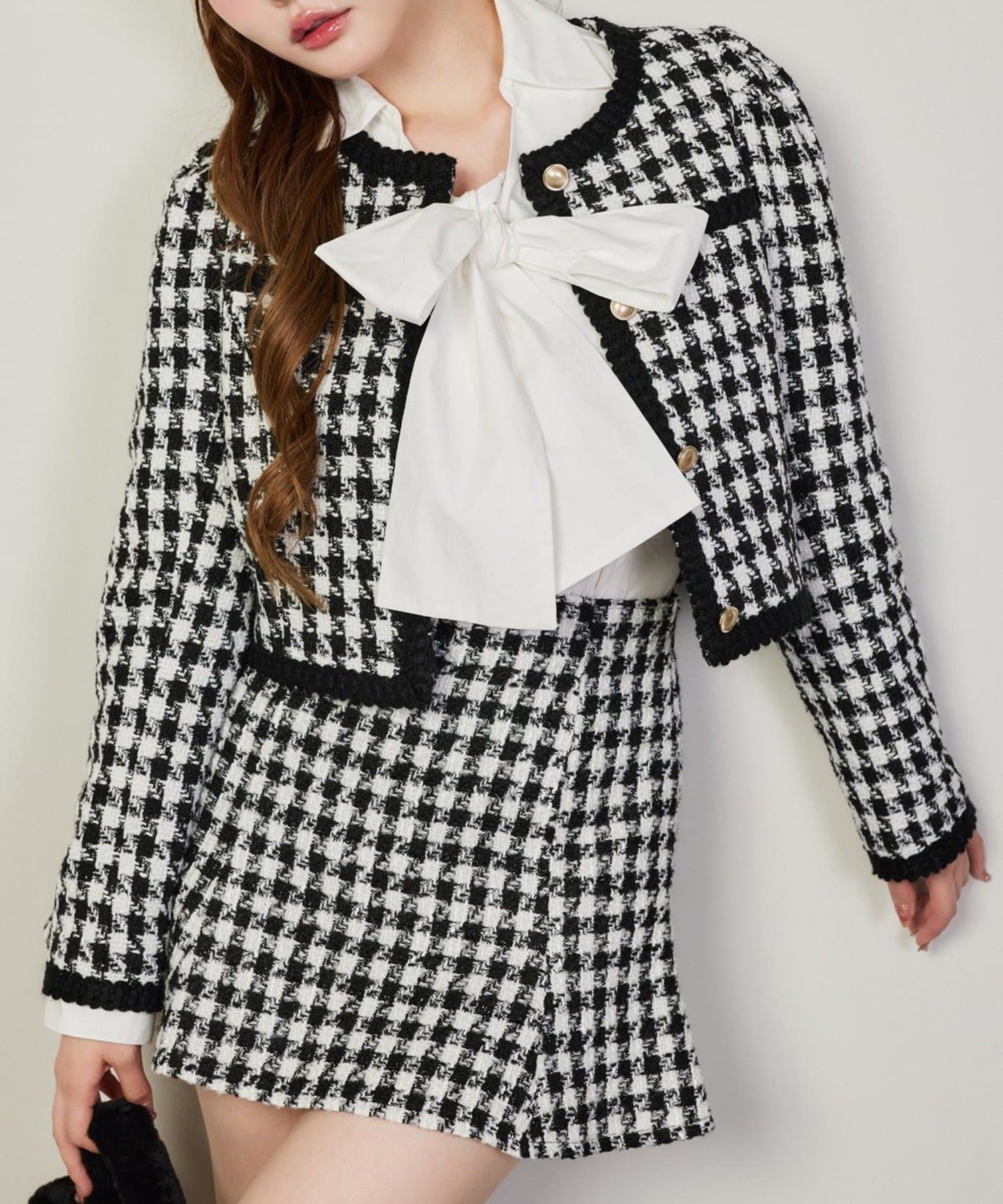 NICE CLAUP / OLIVE des OLIVE OUTLET(ナイスクラップ  / オリーブ デ オリーブ アウトレット) 【one after another】ツイードジャケット