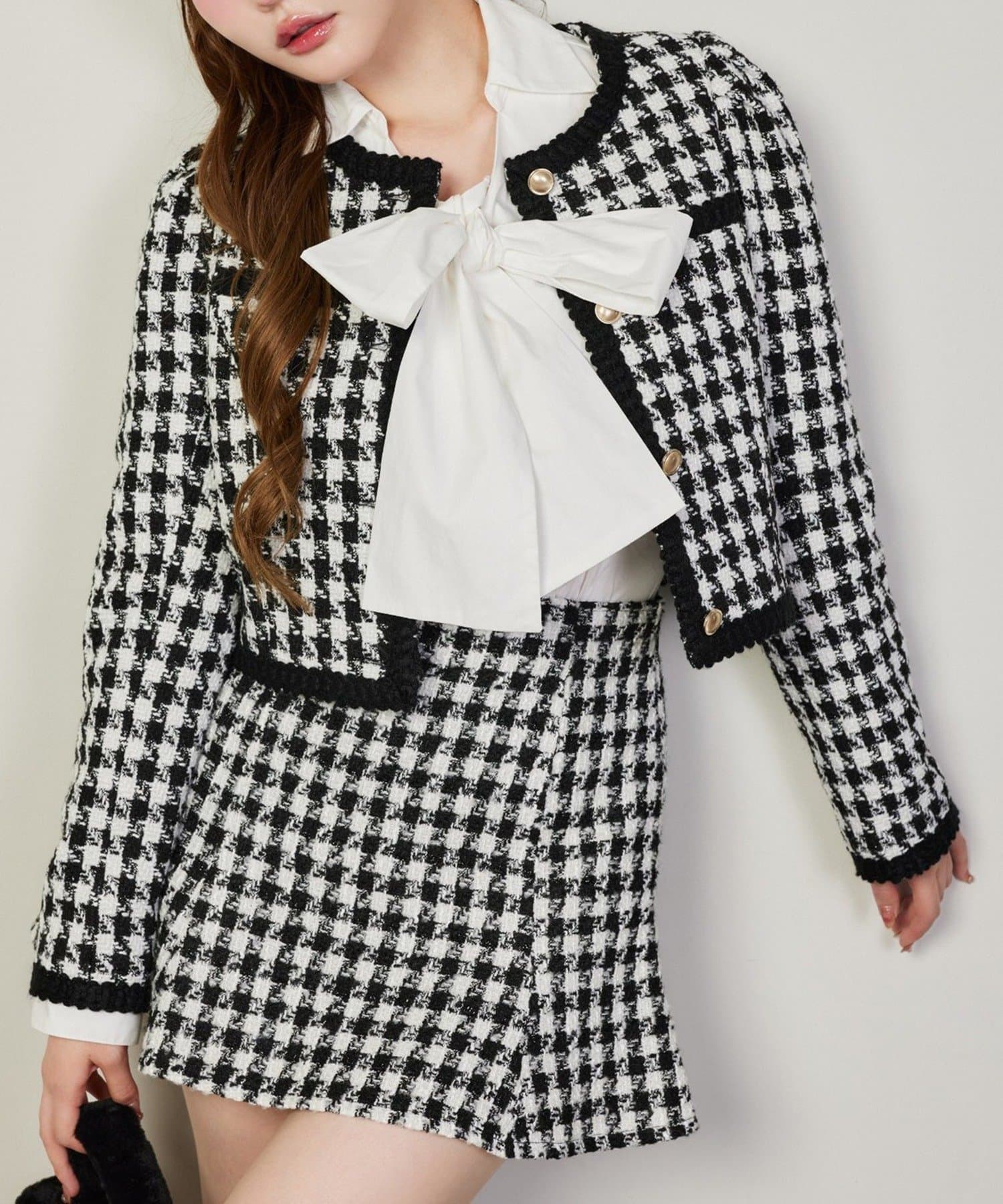 NICE CLAUP / OLIVE des OLIVE OUTLET(ナイスクラップ  / オリーブ デ オリーブ アウトレット) 【one after another】ツイードジャケット