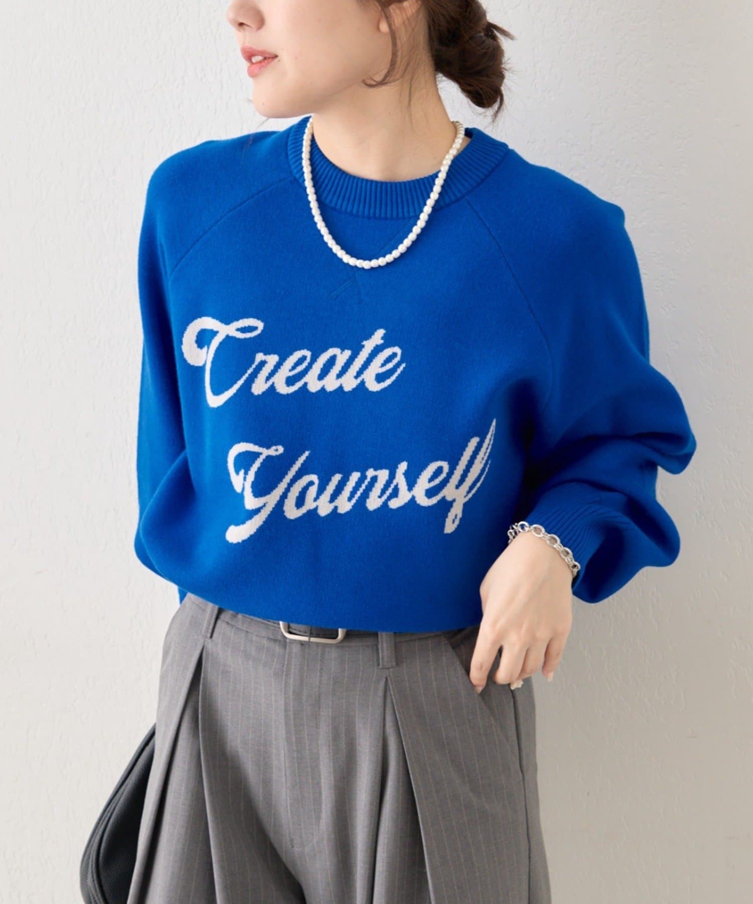 Remind me and forever(リマインドミーアンドフォーエバー) アソートロゴスエットライクニットプルオーバー