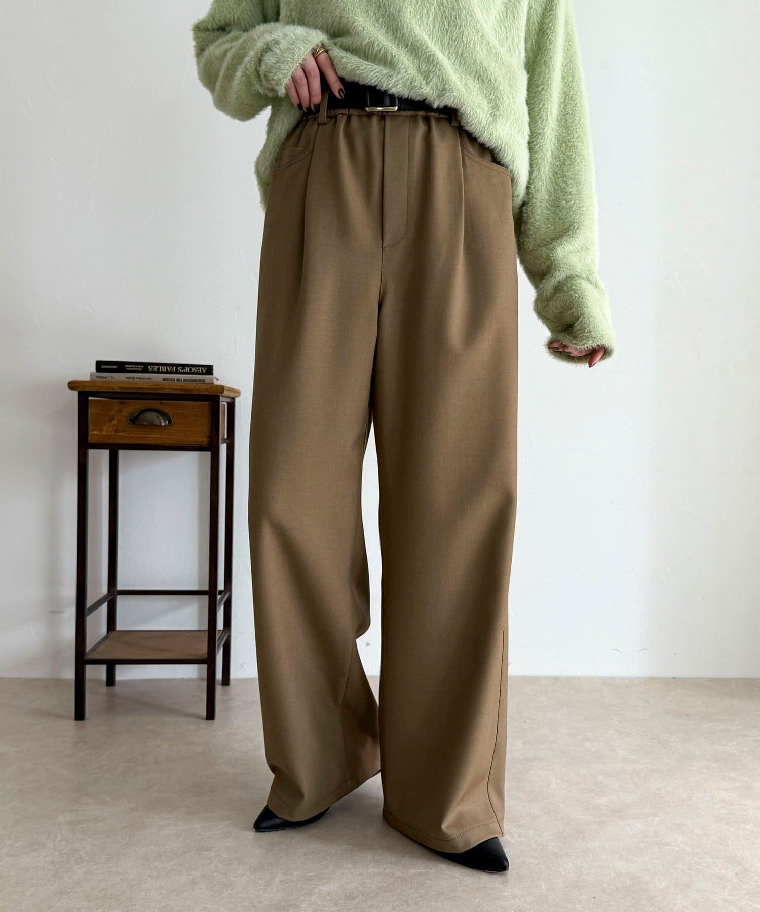 FREDY & GLOSTER(フレディ アンド グロスター) ウールライク5ポケイージーパンツ