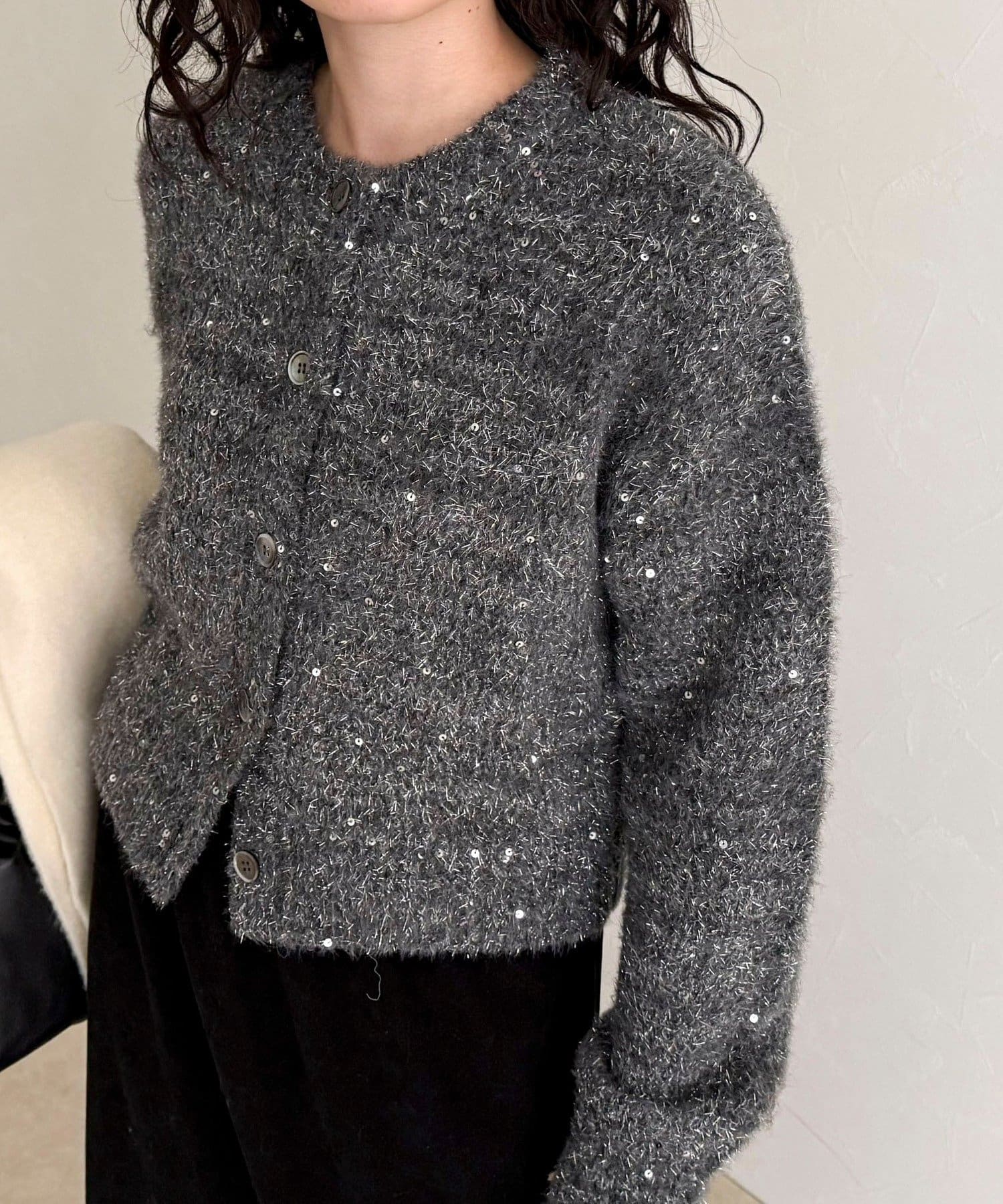 FREDY & GLOSTER(フレディ アンド グロスター) スパンコールニットカーディガン