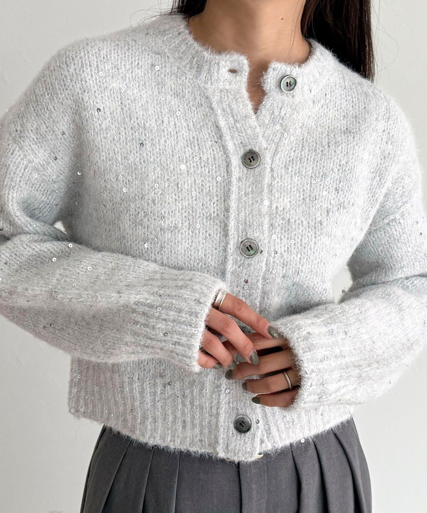 FREDY & GLOSTER(フレディ アンド グロスター) スパンコールニットカーディガン