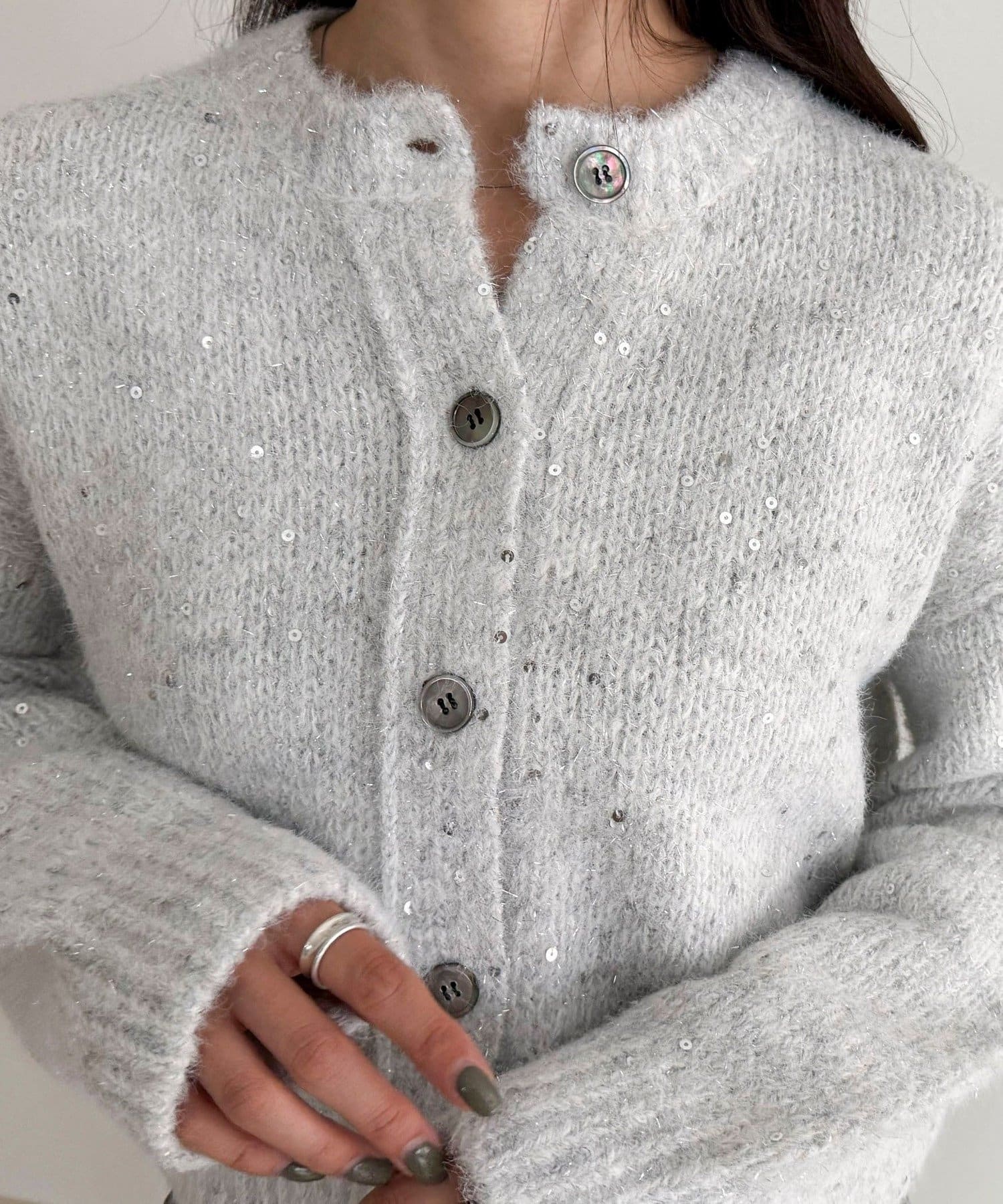 FREDY & GLOSTER(フレディ アンド グロスター) スパンコールニットカーディガン