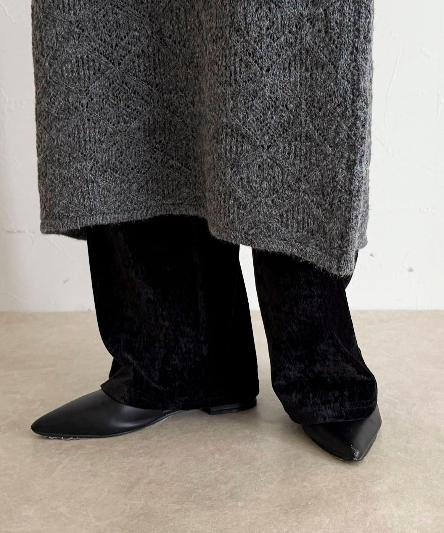 FREDY & GLOSTER(フレディ アンド グロスター) モヘヤ混透かし柄ベルスリーブワンピース