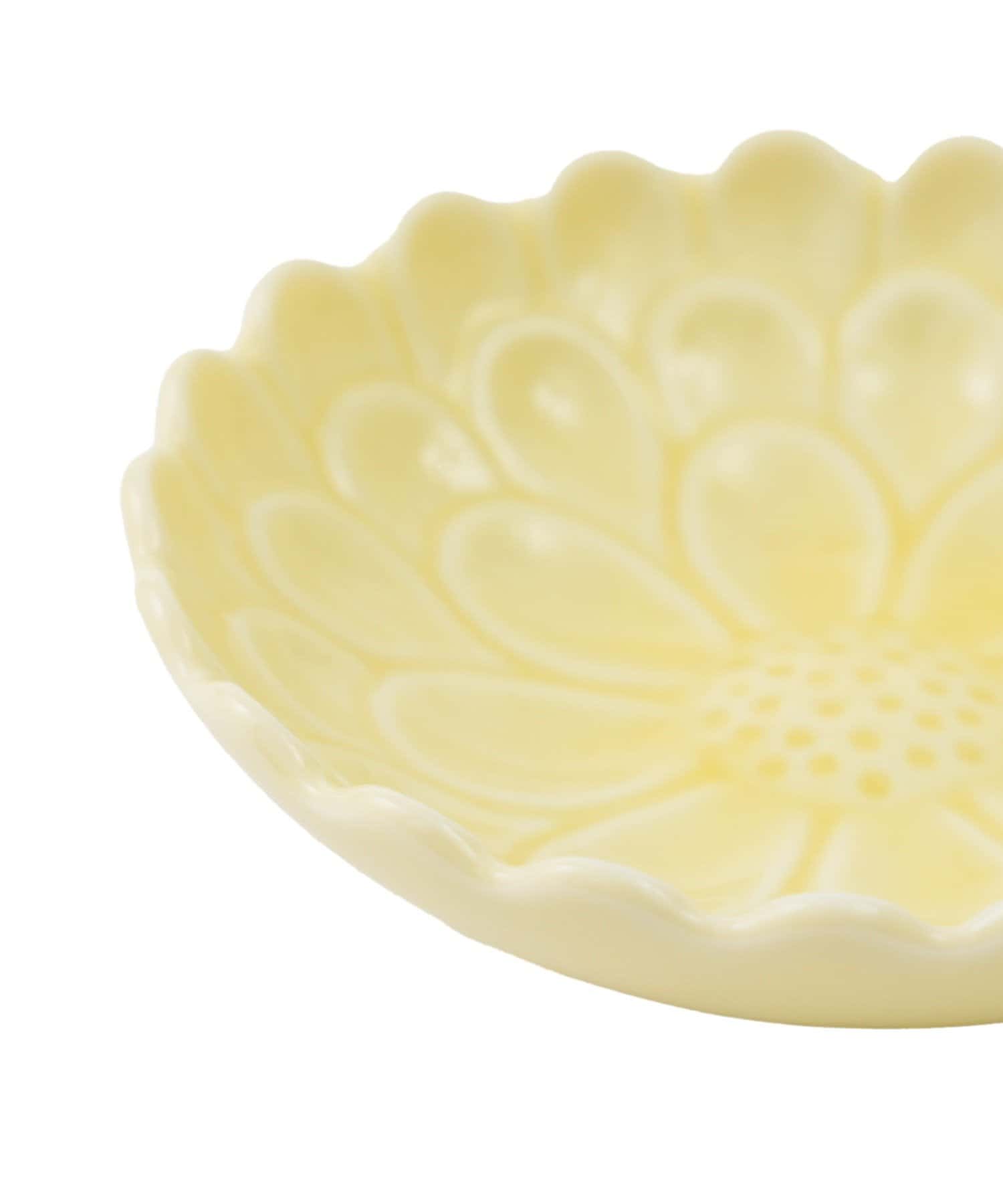 salut!(サリュ) ガラス貫入小皿福寿草／花ひらく、新春のうつわ