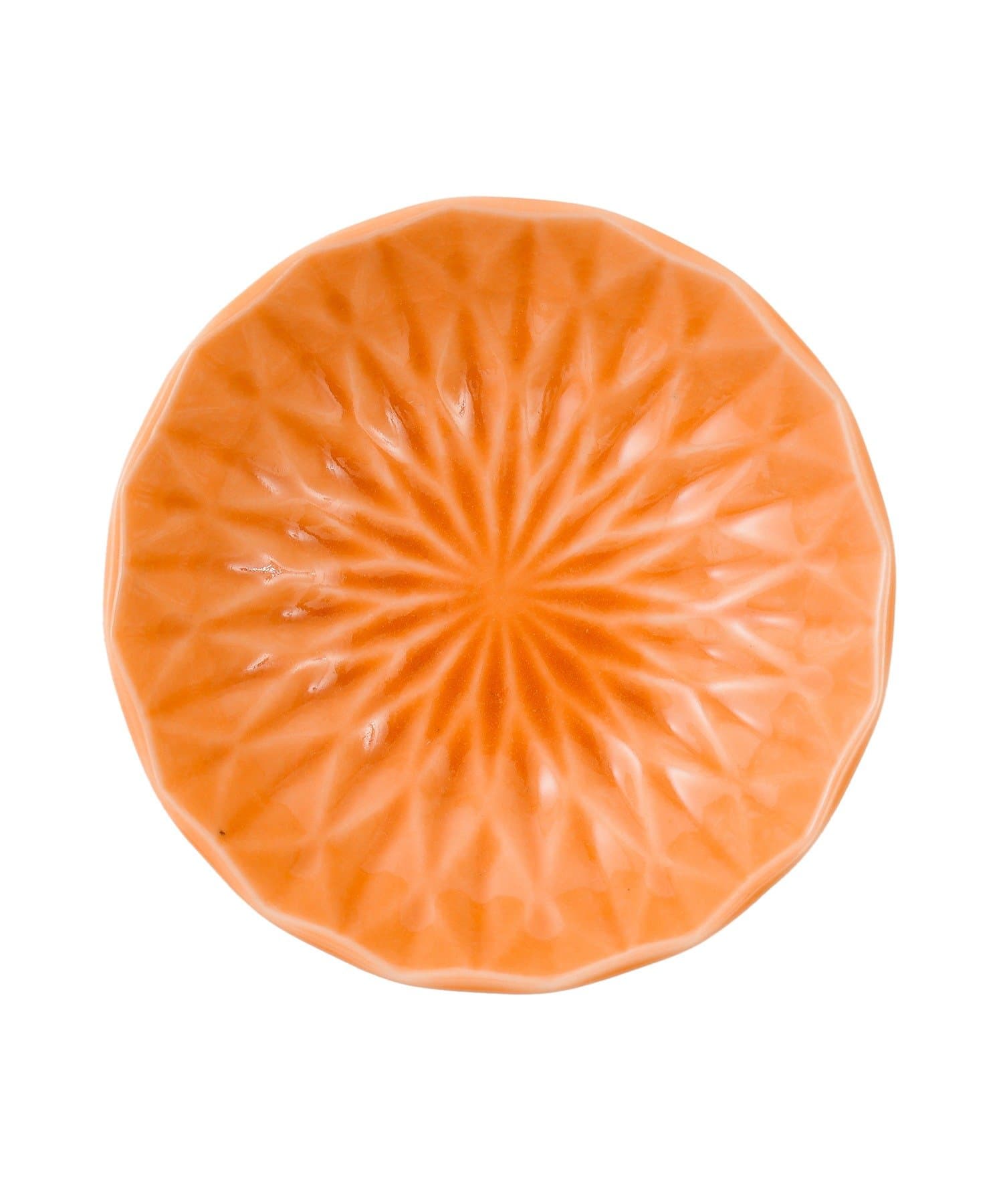 salut!(サリュ) ガラス貫入小皿橙／花ひらく、新春のうつわ