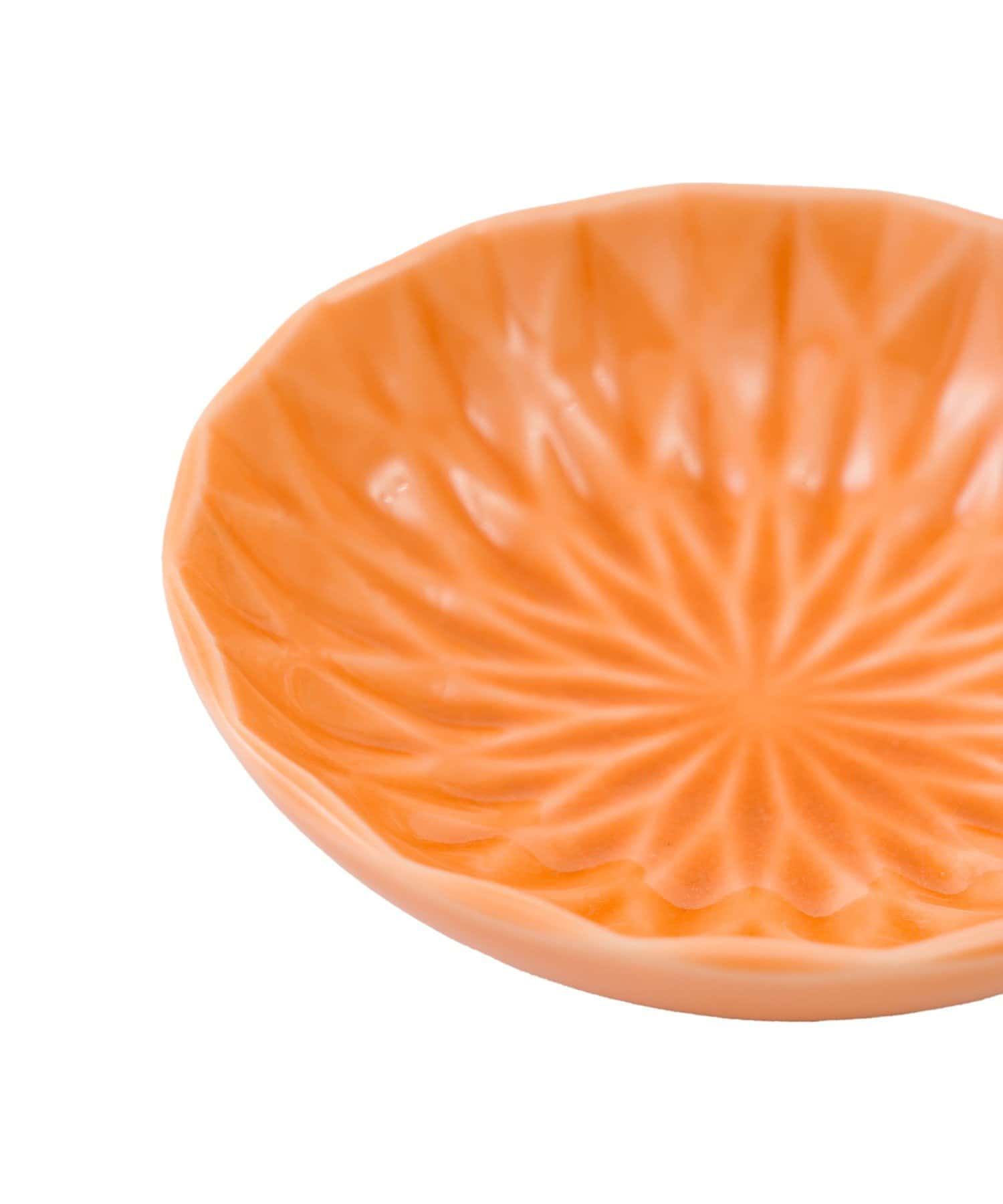 salut!(サリュ) ガラス貫入小皿橙／花ひらく、新春のうつわ