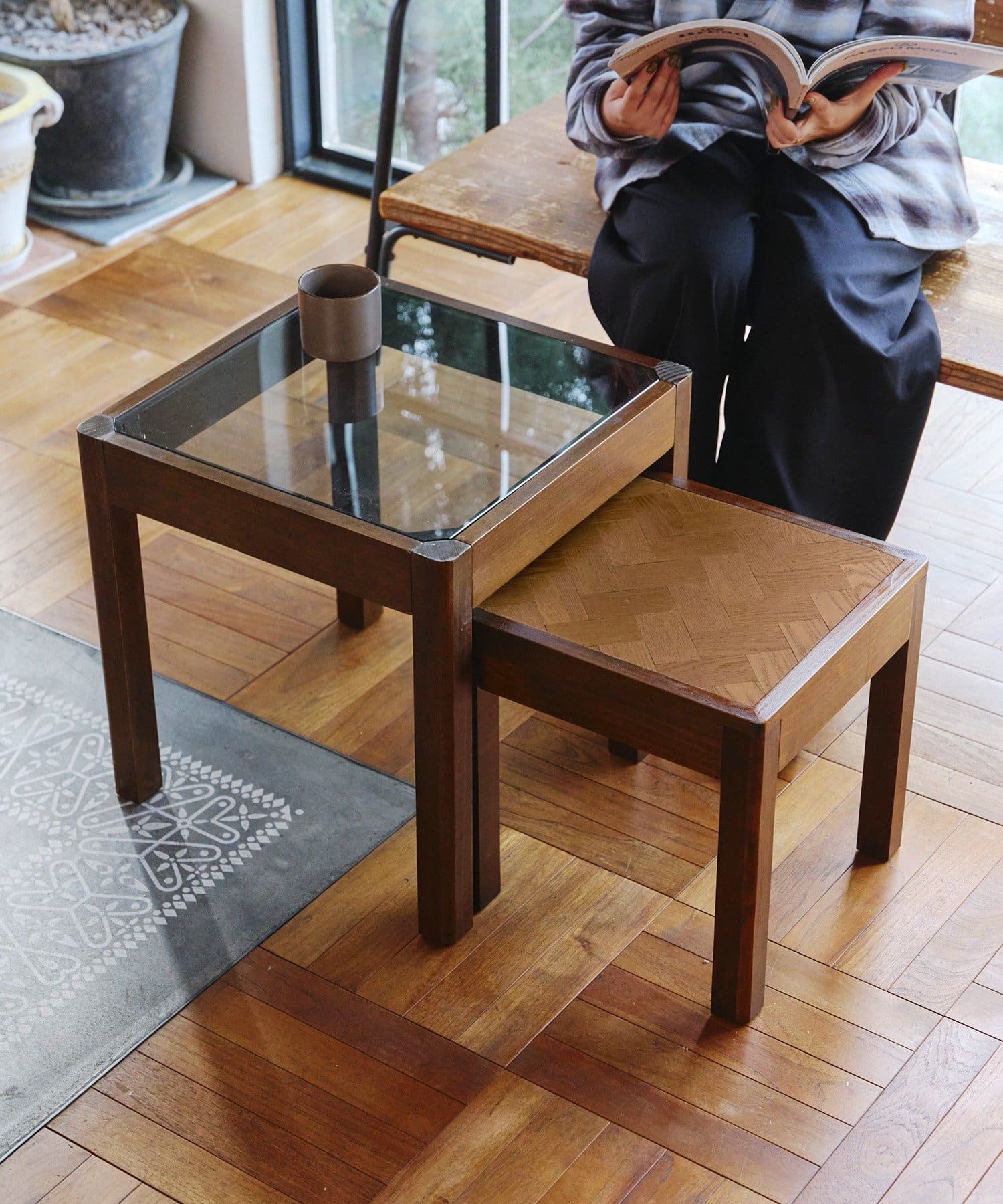 salut!(サリュ) 《WEB限定商品》ヘリンボーンネストテーブル