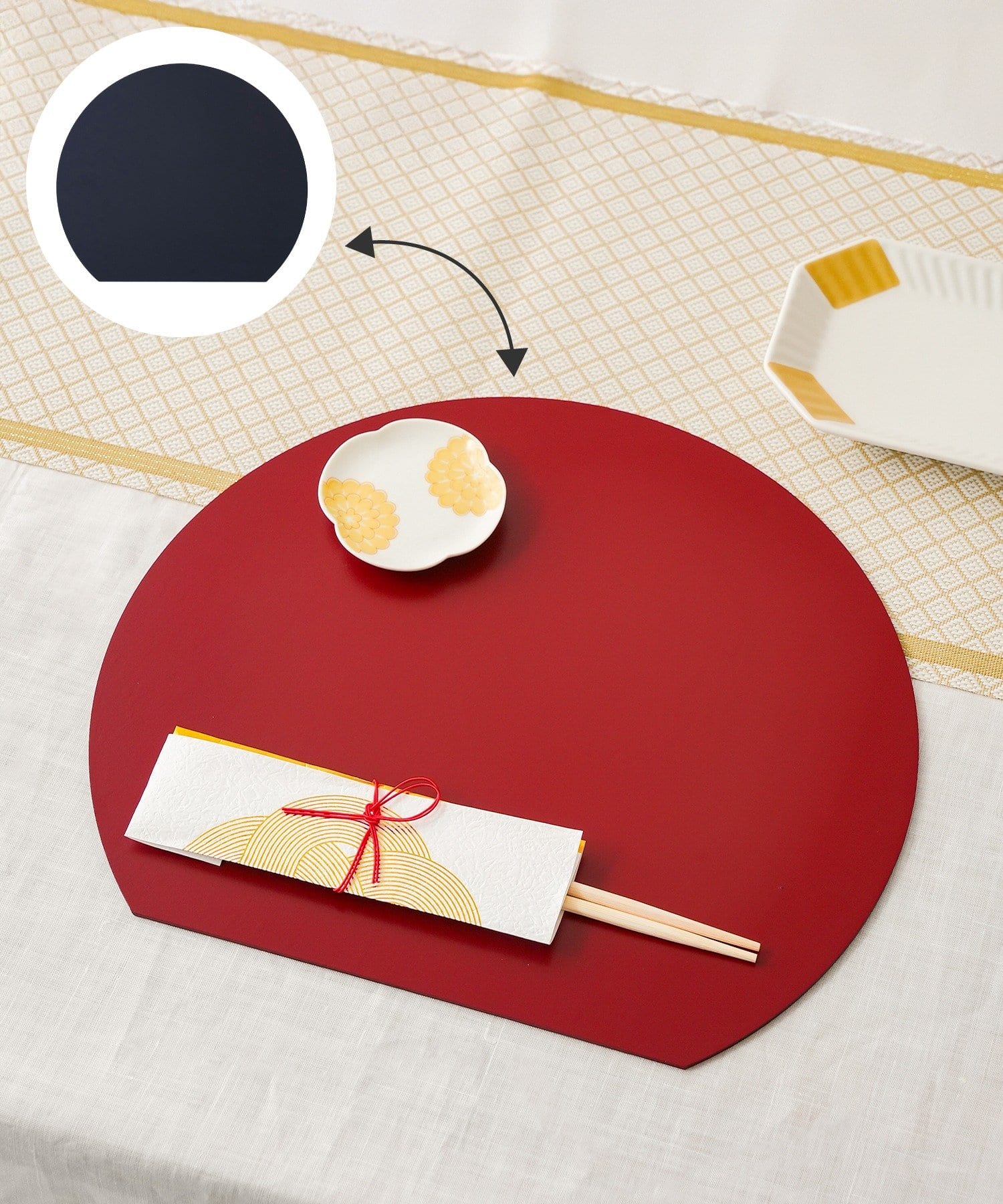 3COINS(スリーコインズ) リバーシブルトレイ／お正月