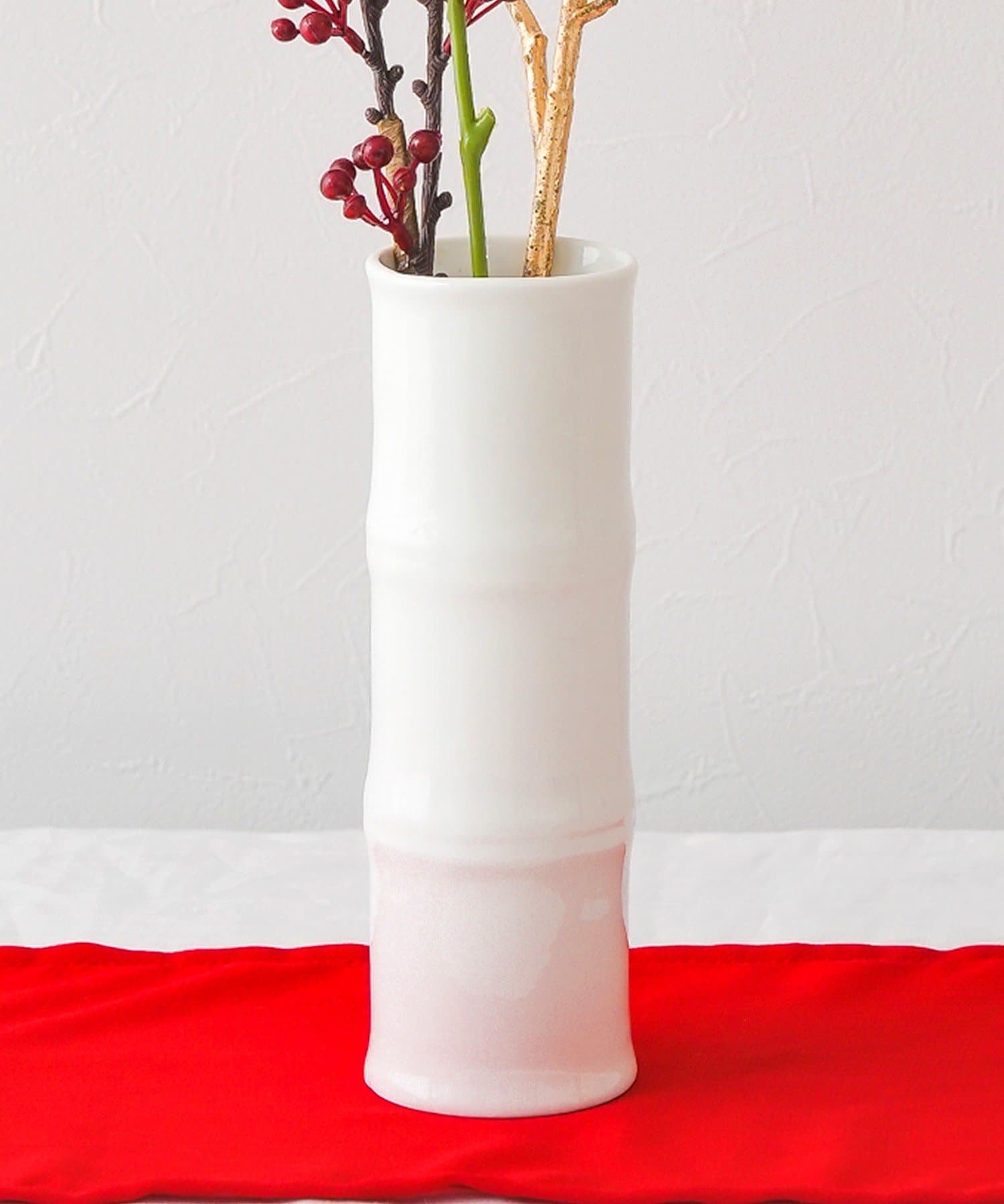 3COINS(スリーコインズ) セラミックフラワーベース／お正月