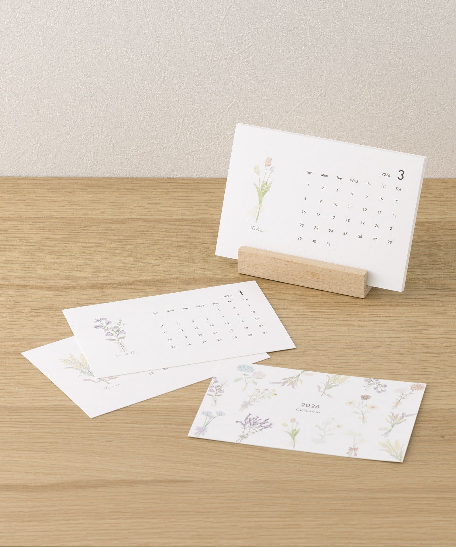 3COINS(スリーコインズ) フラワーイラストカレンダー