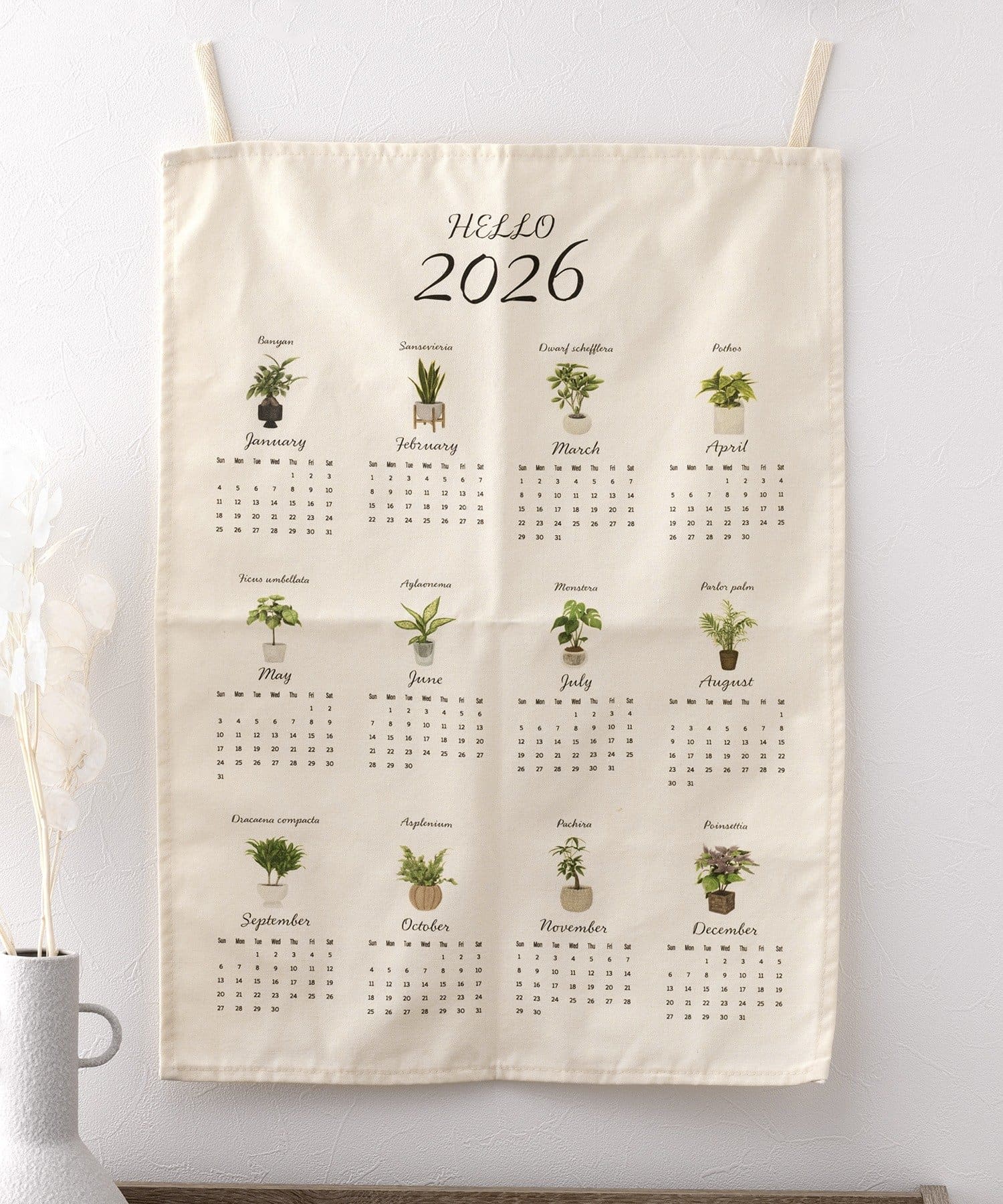 3COINS(スリーコインズ) カレンダー柄タペストリー