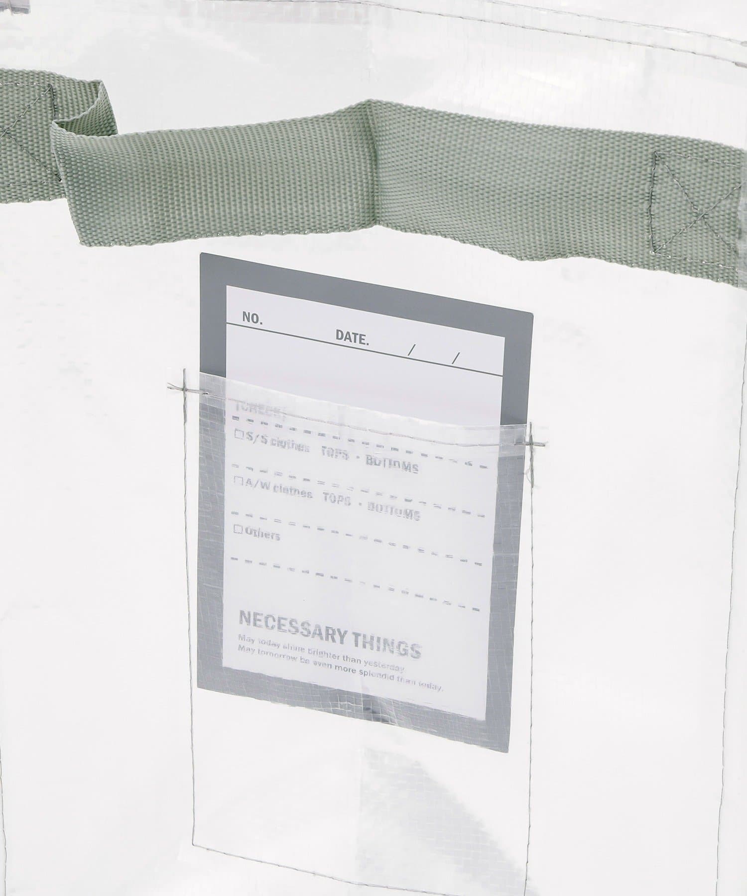 3COINS(スリーコインズ) クリアボックスバッグ：LLタテ／クリア収納シリーズ