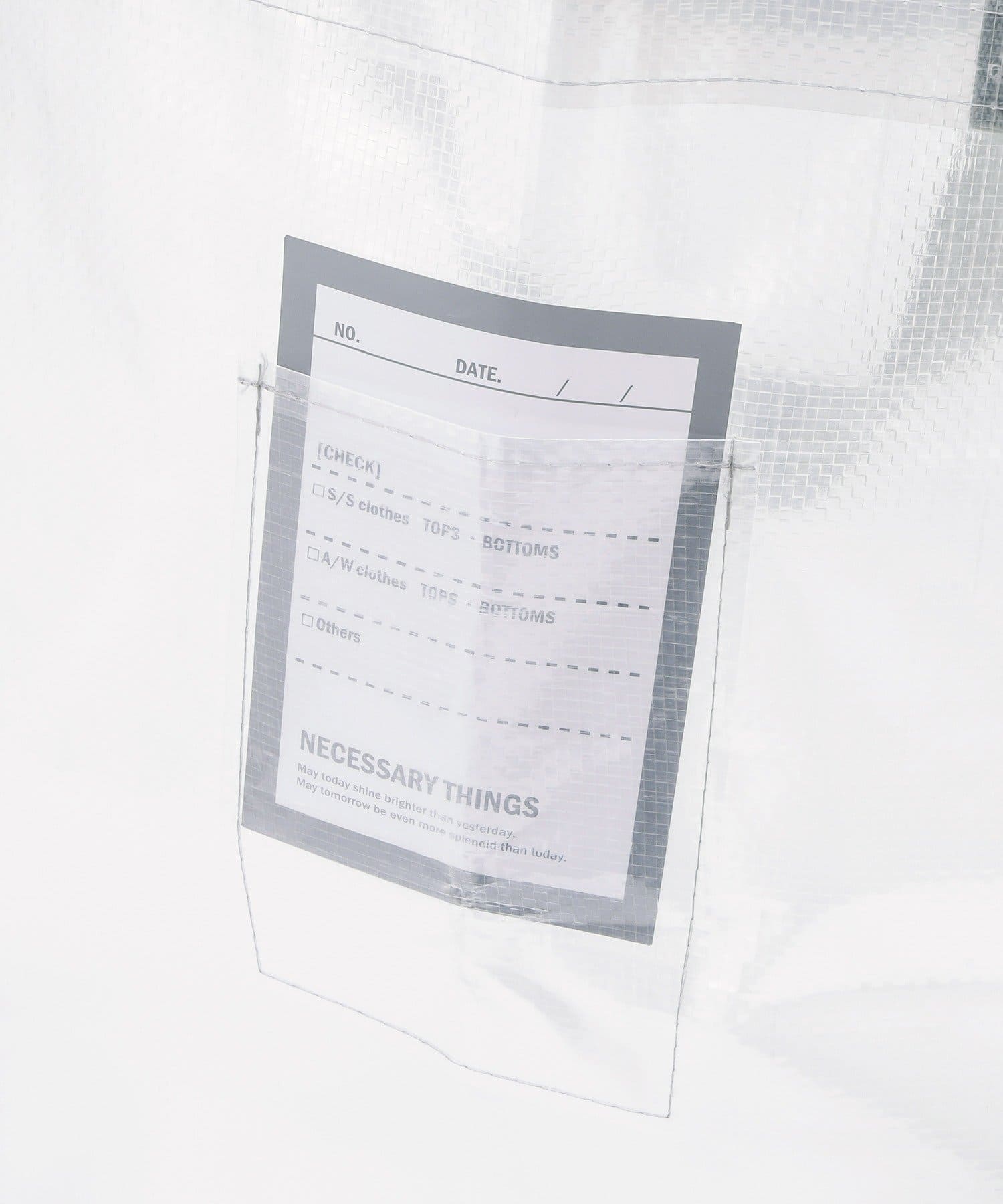 3COINS(スリーコインズ) クリアトートバッグ：L／クリア収納シリーズ