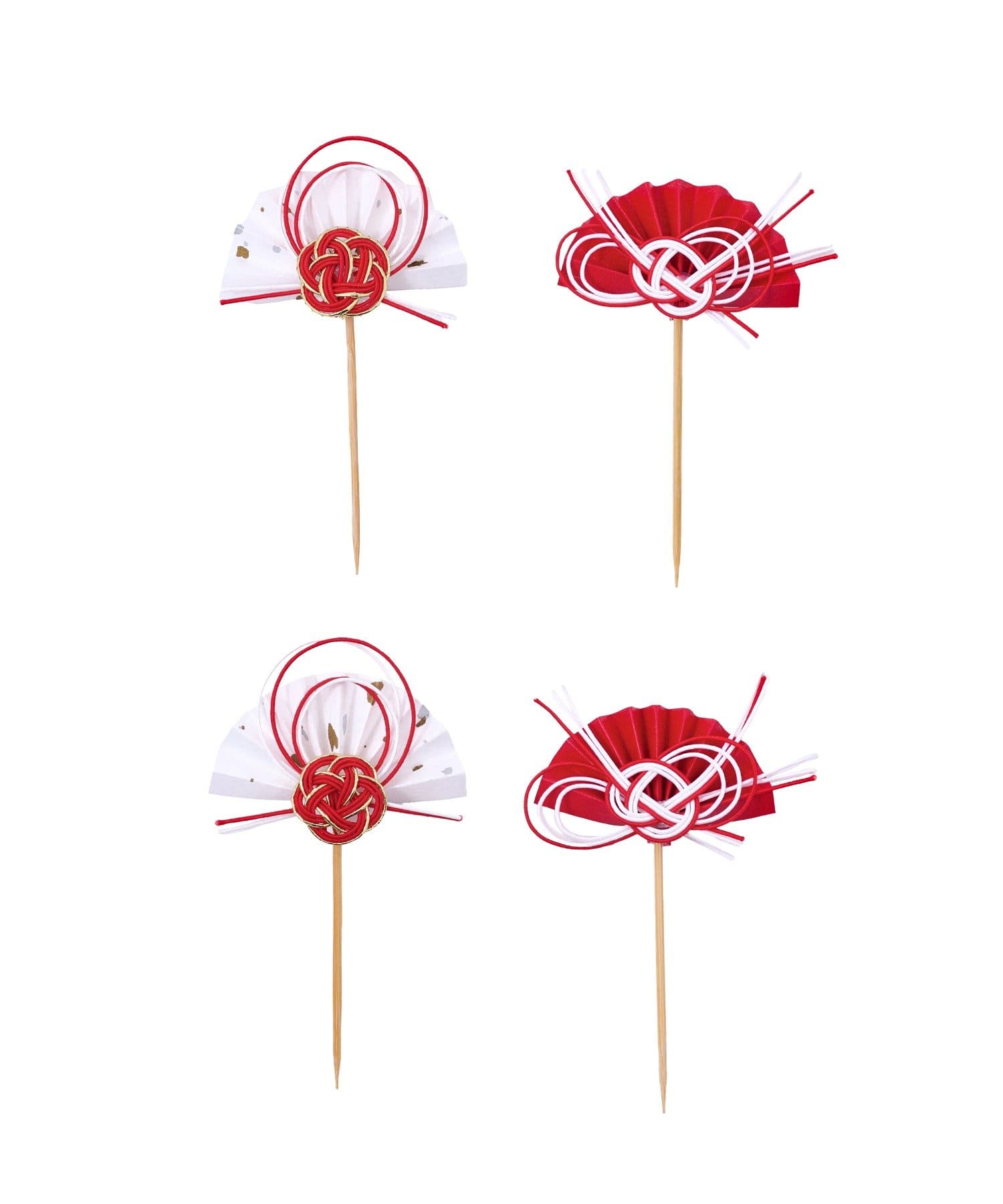 3COINS(スリーコインズ) 水引フードピック4個セット／お正月