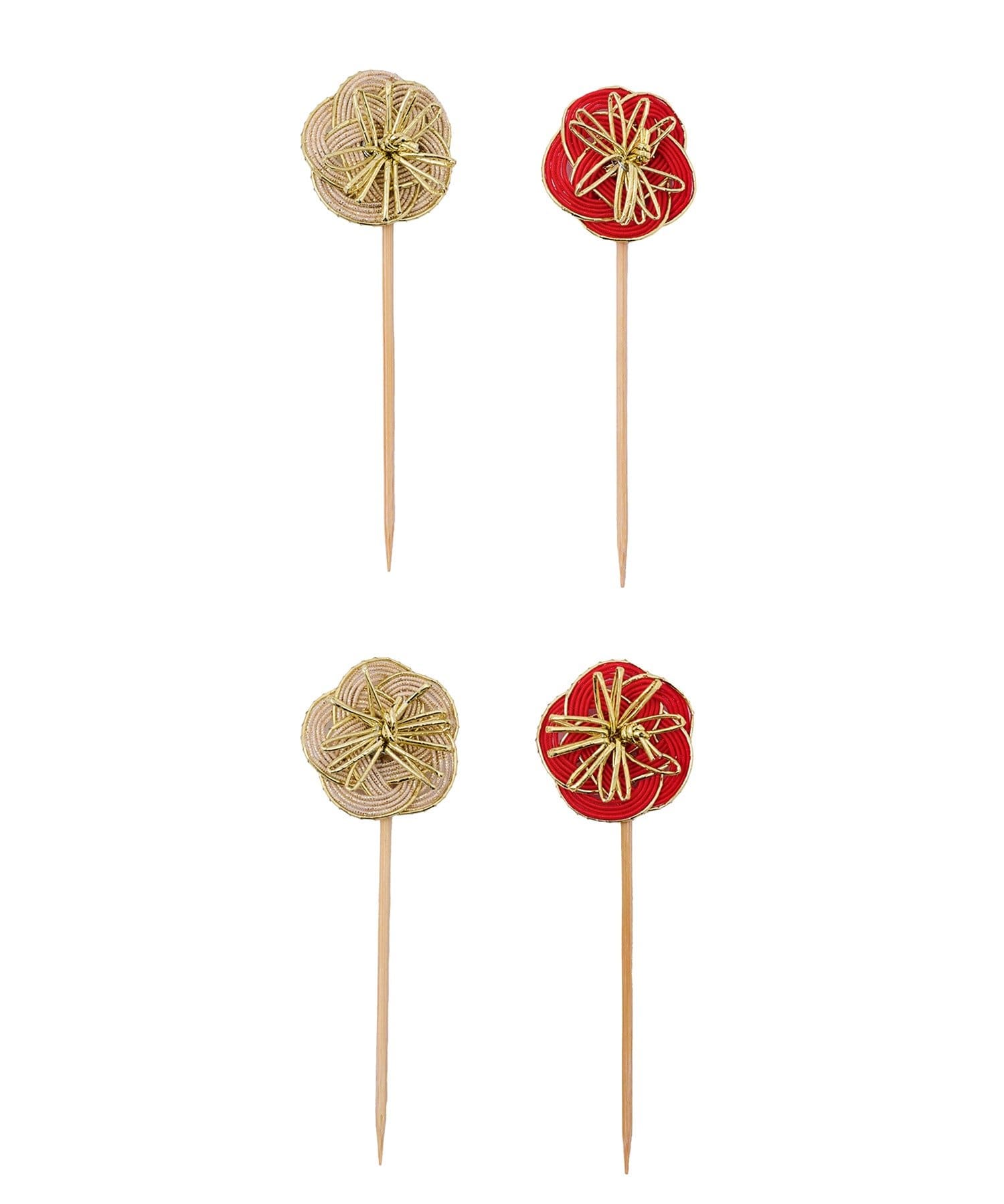 3COINS(スリーコインズ) 水引フードピック4個セット／お正月